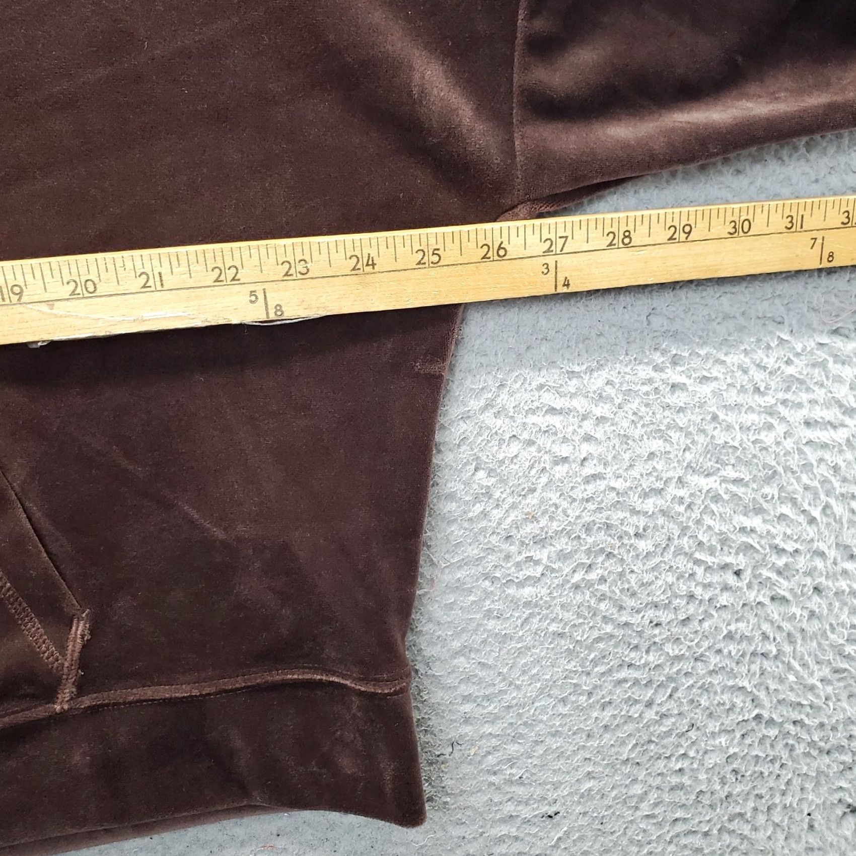New Republic Truth Republic Velour Hoodie Womens XL Brown Crop Long Sleeve Zip Up Size XL / US 12-14 / IT 48-50 - 4 Thumbnail