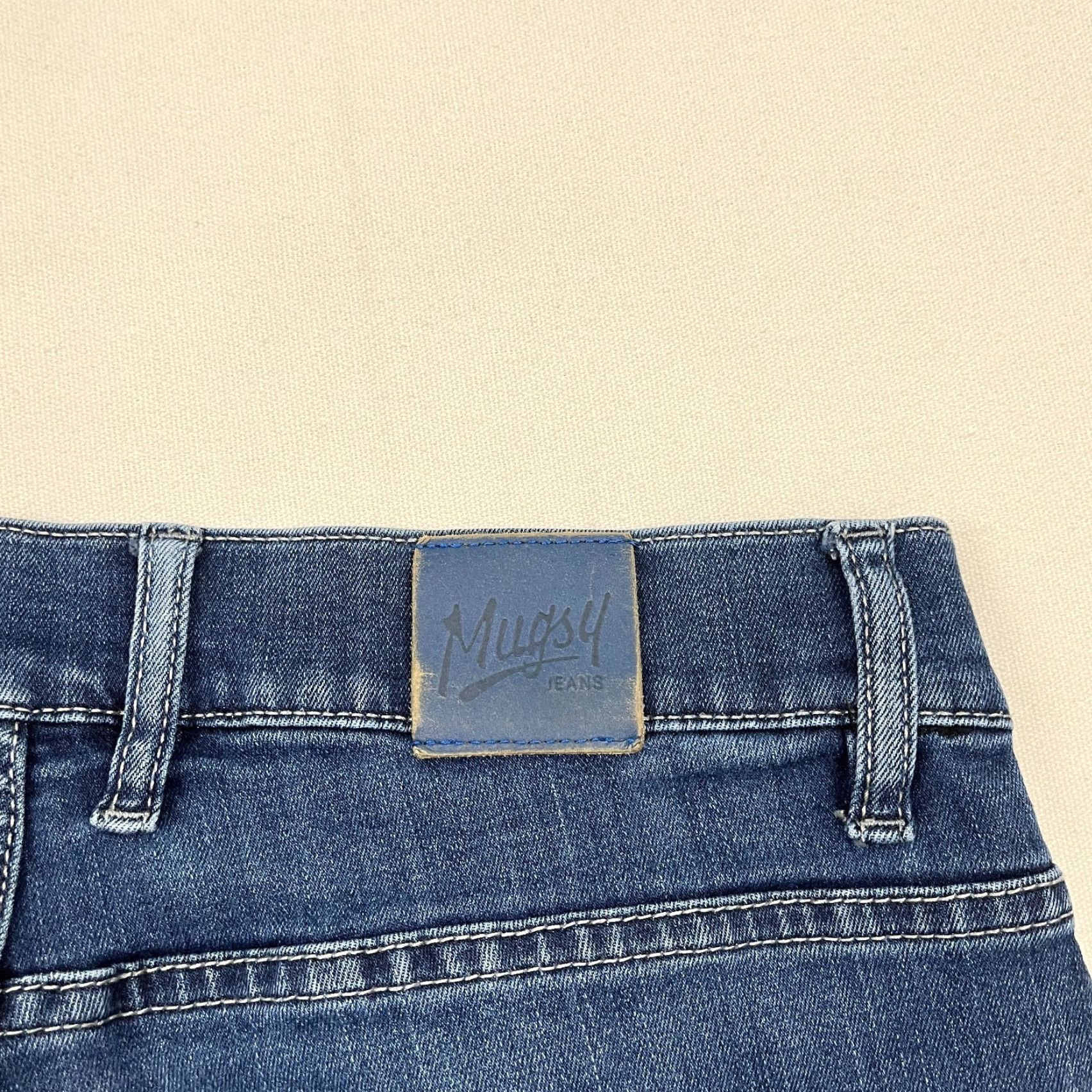 Denime Mugsy Jeans Mens 32 x 29 Medium Blue Denim Stretch Casual Zip Fly Pants Regular Mens Size US 32 / EU 48 - 6 Thumbnail