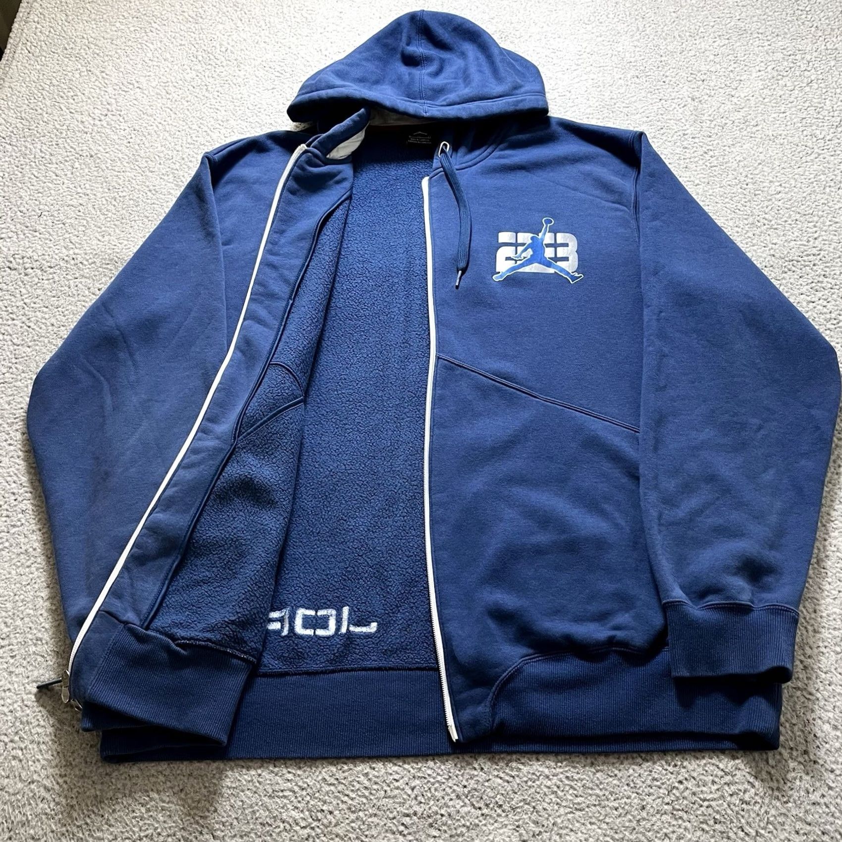 Jordan Brand Jordan Hoodie Mens XL Blue Sweatshirt Jumpman Logo Y2K Vintage 23 Full Zip Size US XL / EU 56 / 4 - 4 Thumbnail