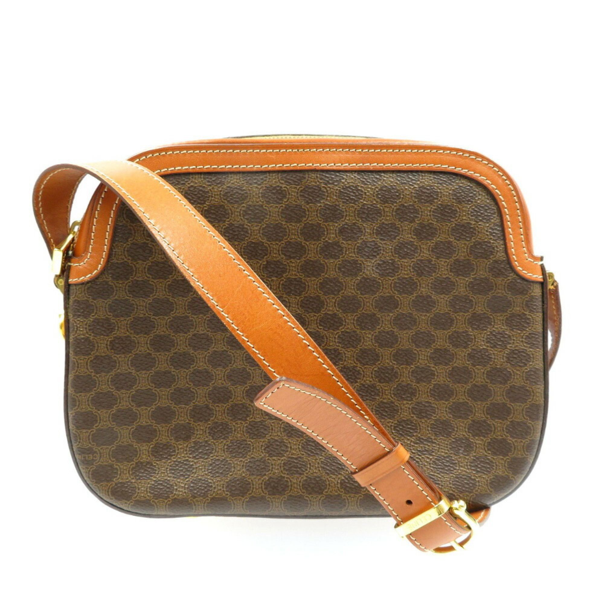 image of Celine Macadam Pvc Leather Brown Shoulder Bag Celine, Women's