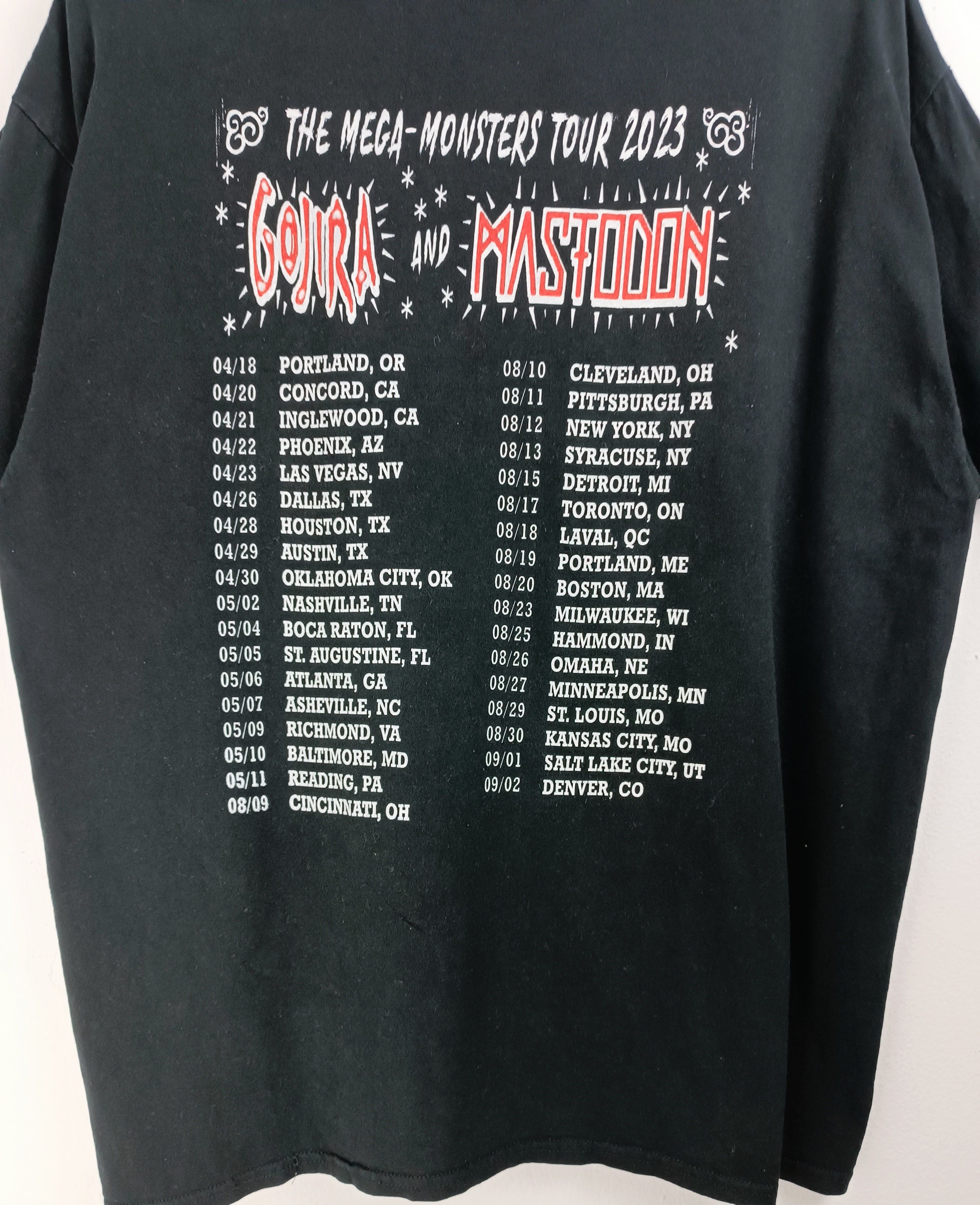 Band Tees VINTAGE GOJIRA & MASTODON MEGA MONSTER TOUR 2023 VERY RARE Size US XL / EU 56 / 4 - 13 Thumbnail