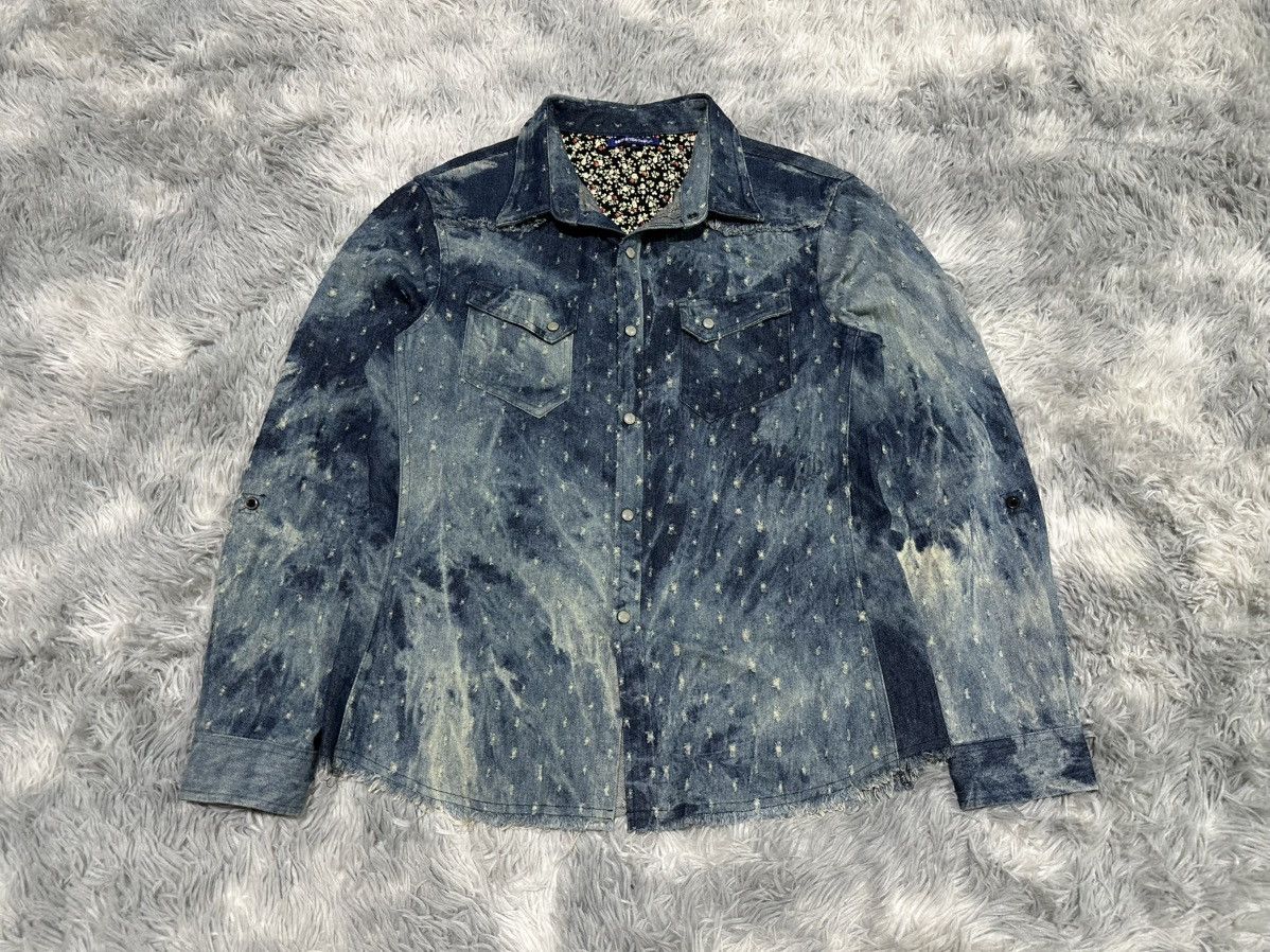 semanticdesign Y2K Semantic Design Shotgun Distressed Western Denim Shirt Size US M / EU 48-50 / 2 - 1 Thumbnail