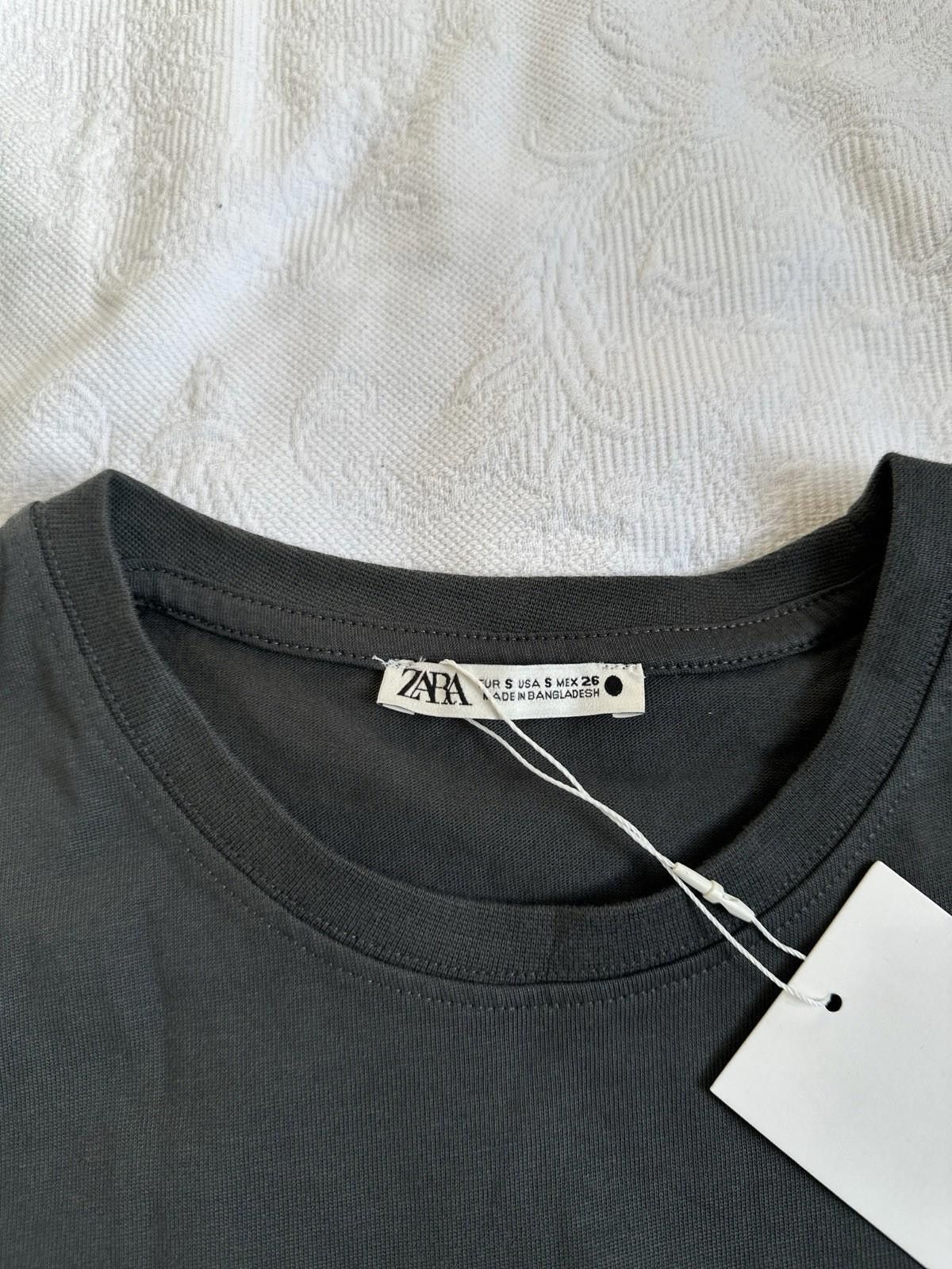 Zara ZARA Grey T-shirt Size S / US 4 / IT 40 - 2 Thumbnail