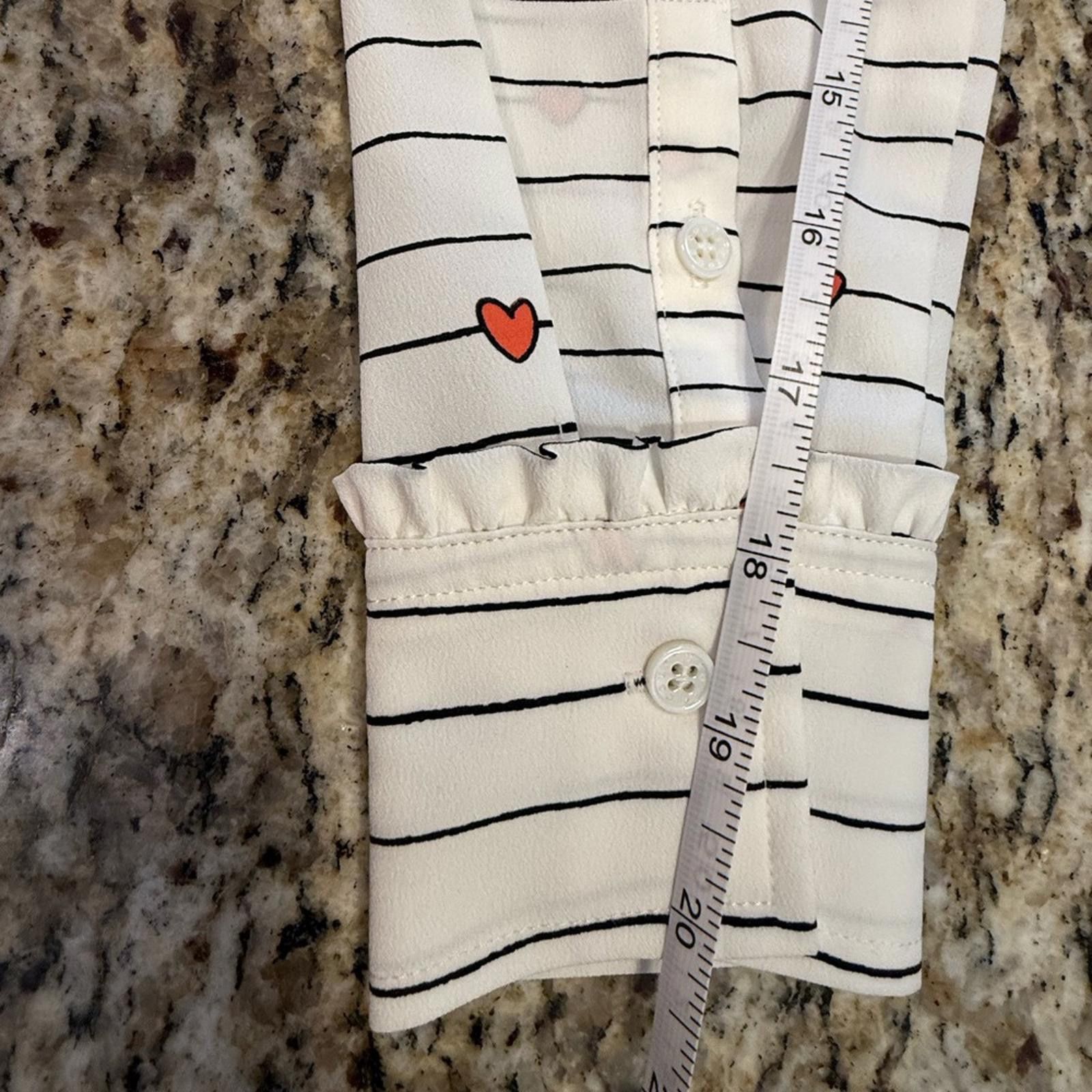 Other Court & Rowe heart striped ruffled button up top SZ XXS Size XXS / US 00 / IT 34 - 10 Thumbnail