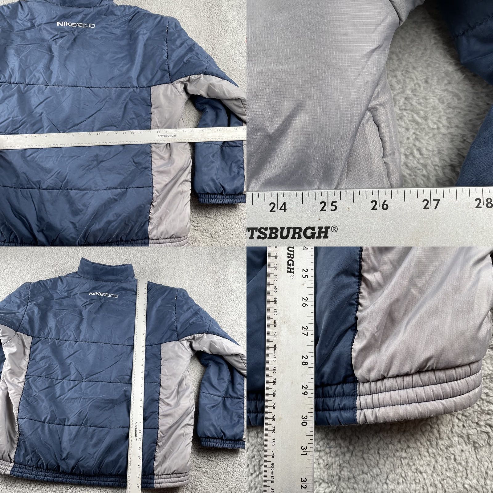 Nike VINTAGE Nike Puffer Jacket Men 2XL Gray Navy Distressed 90s Y2K Hip Hop City Sports Size US XXL / EU 58 / 5 - 10 Thumbnail