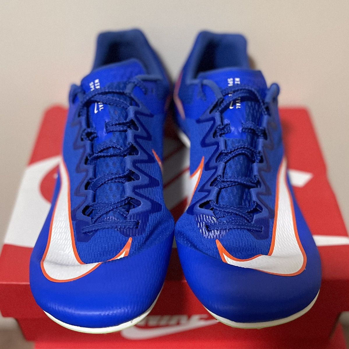 Nike Nike Zoom Rival Racer Blue Safety Orange Track Field Spikes Size US 12 / EU 45 - 2 Thumbnail