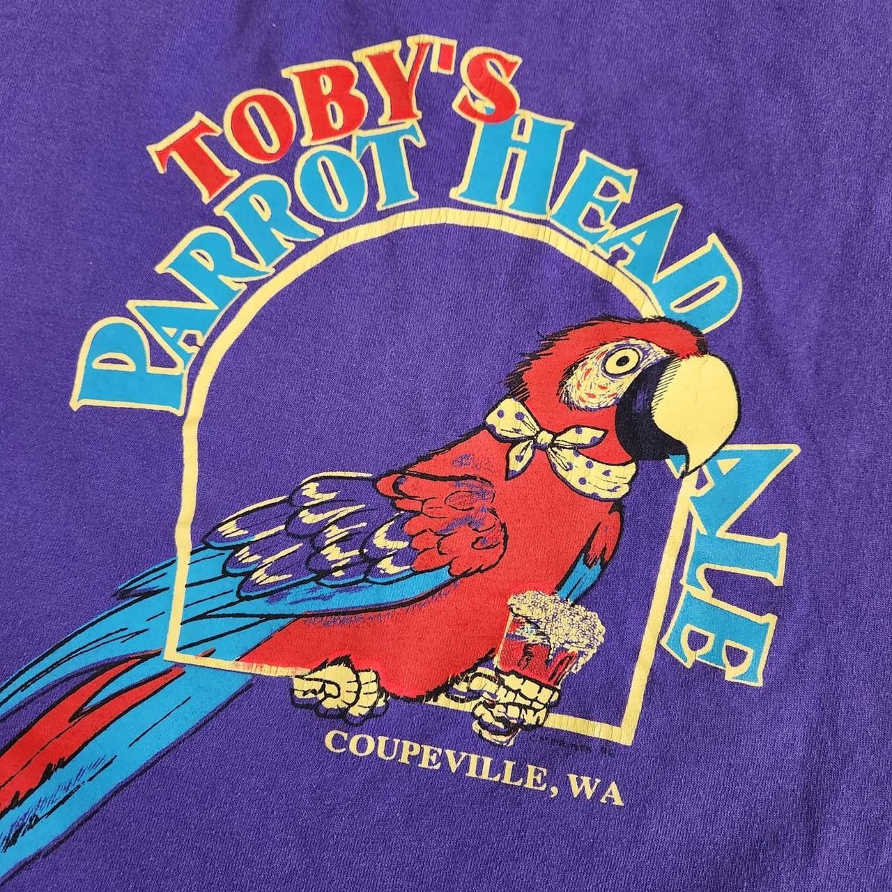 Vintage Vintage 90s Parrot Ale T-Shirt Hanes Animal Beverage Promo Size US L / EU 52-54 / 3 - 4 Thumbnail