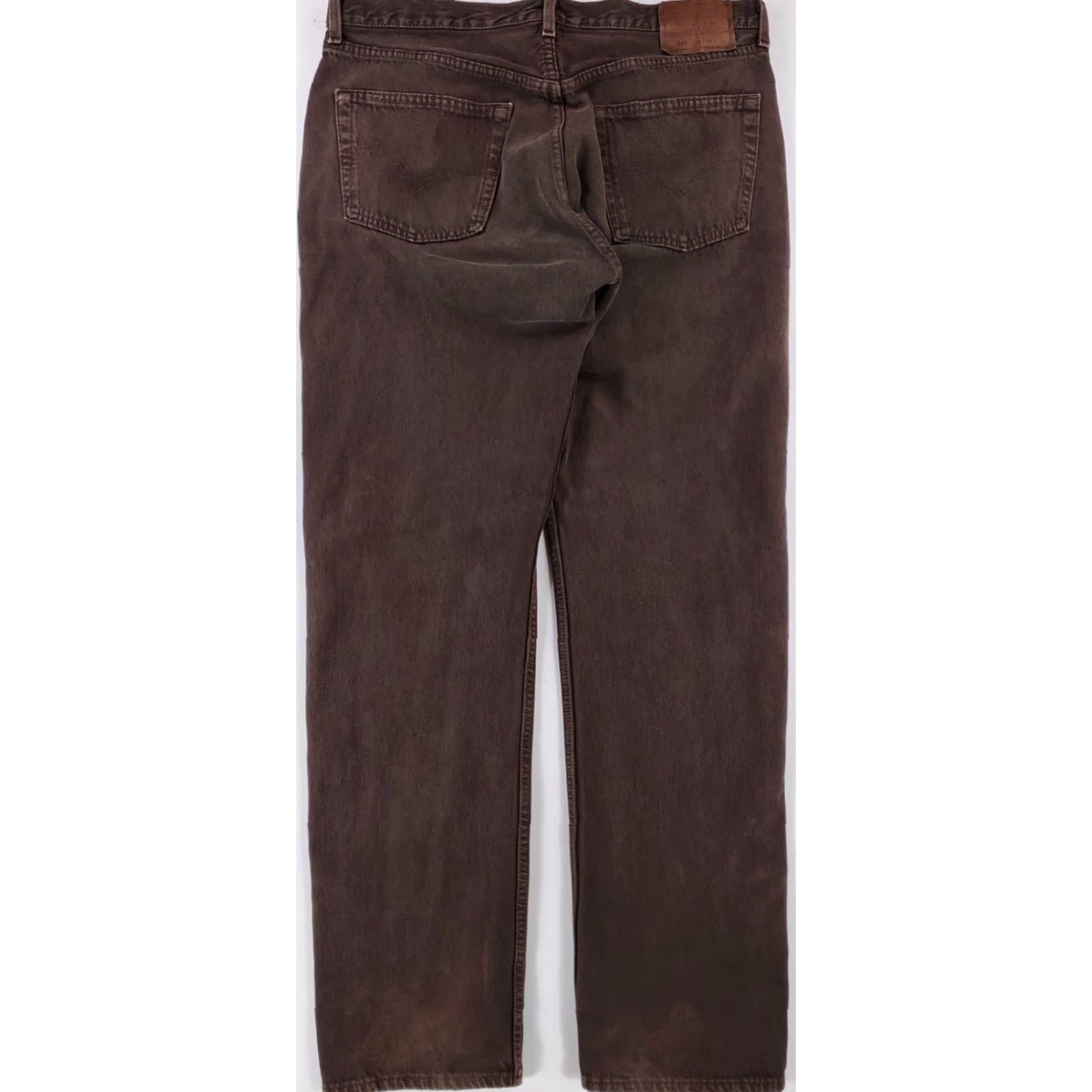 Levi's VINTAGE Levi's 501 Jeans Brown Button Fly Mens 37 x 34 90s Straight Size US 37 - 2 Thumbnail