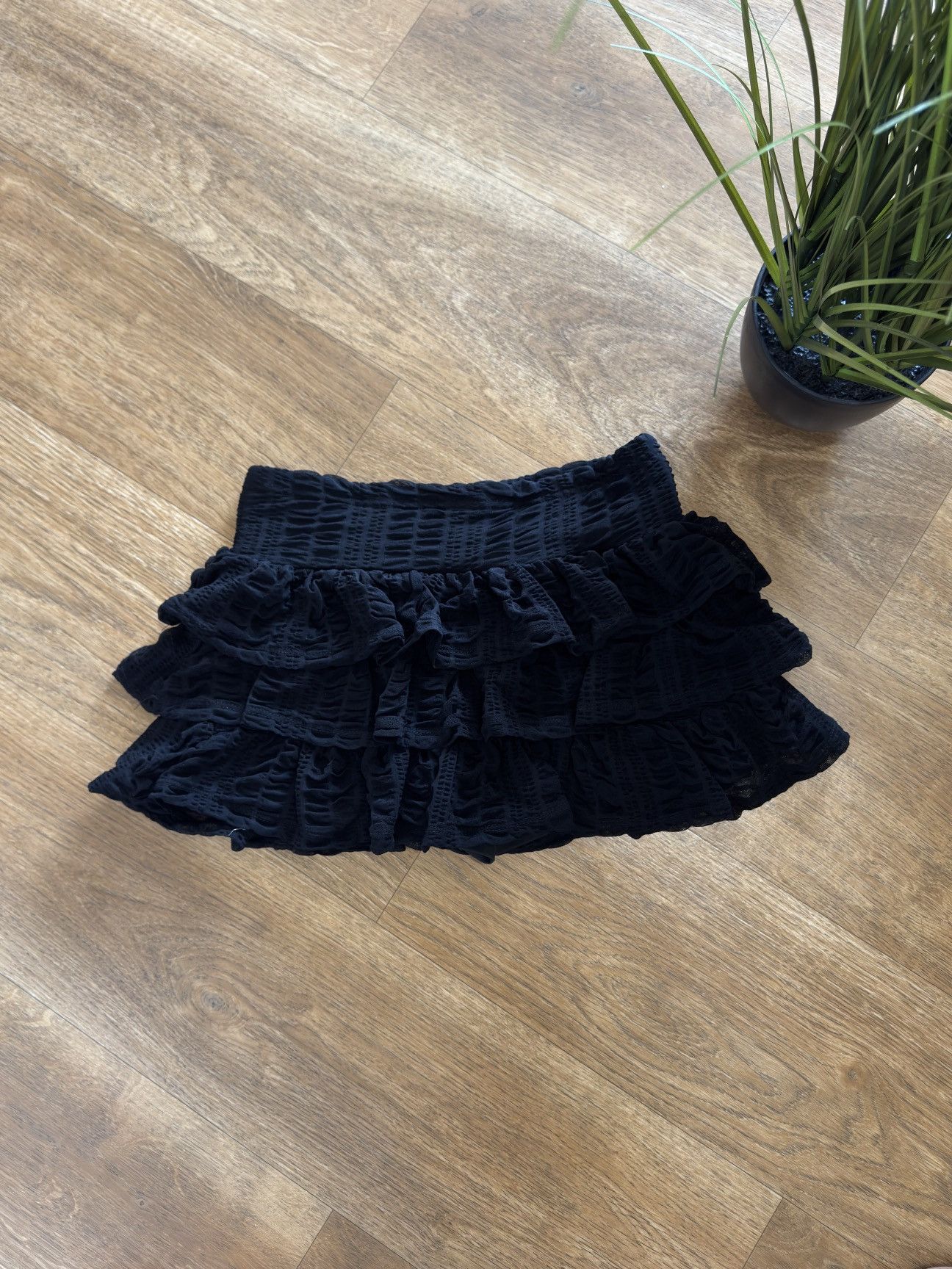 Vintage LACE RUCHES BOW Y2K MINI SHORTS SKIRT Size 25" / US 0 / IT 36 - 5 Thumbnail