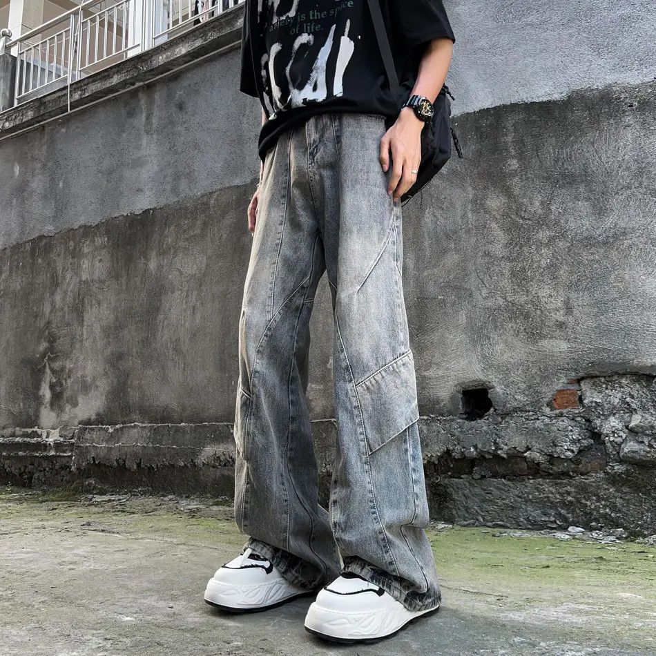 Japanese Brand × Jean Retro loose straight leg spliced jeans Size US 32 / EU 48 - 4 Thumbnail