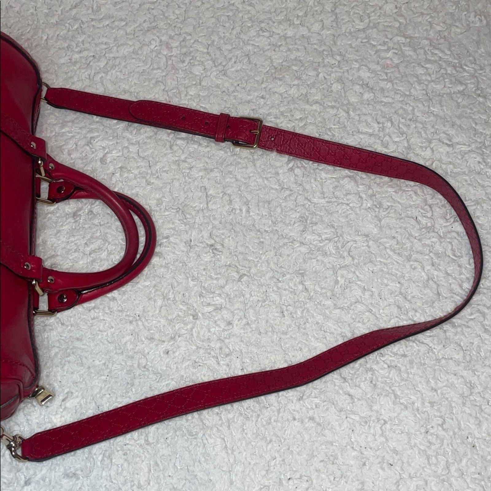 Gucci Gucci Micro Guccissima Red Leather Boston Bag 247205 Size ONE SIZE - 10 Thumbnail