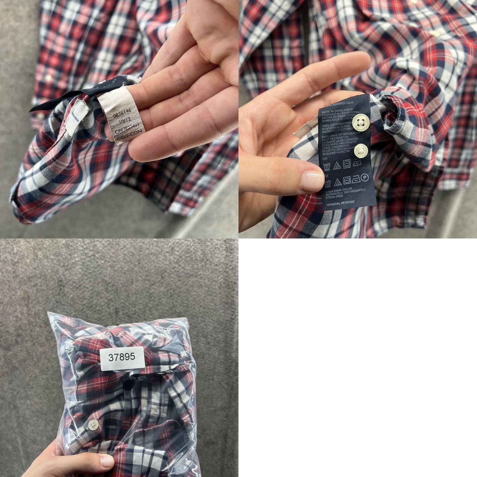 Tommy Hilfiger Tommy Hilfiger Shirt Mens Large Red Blue Plaid Button Front Long Sleeve Cotton Size US L / EU 52-54 / 3 - 8 Thumbnail