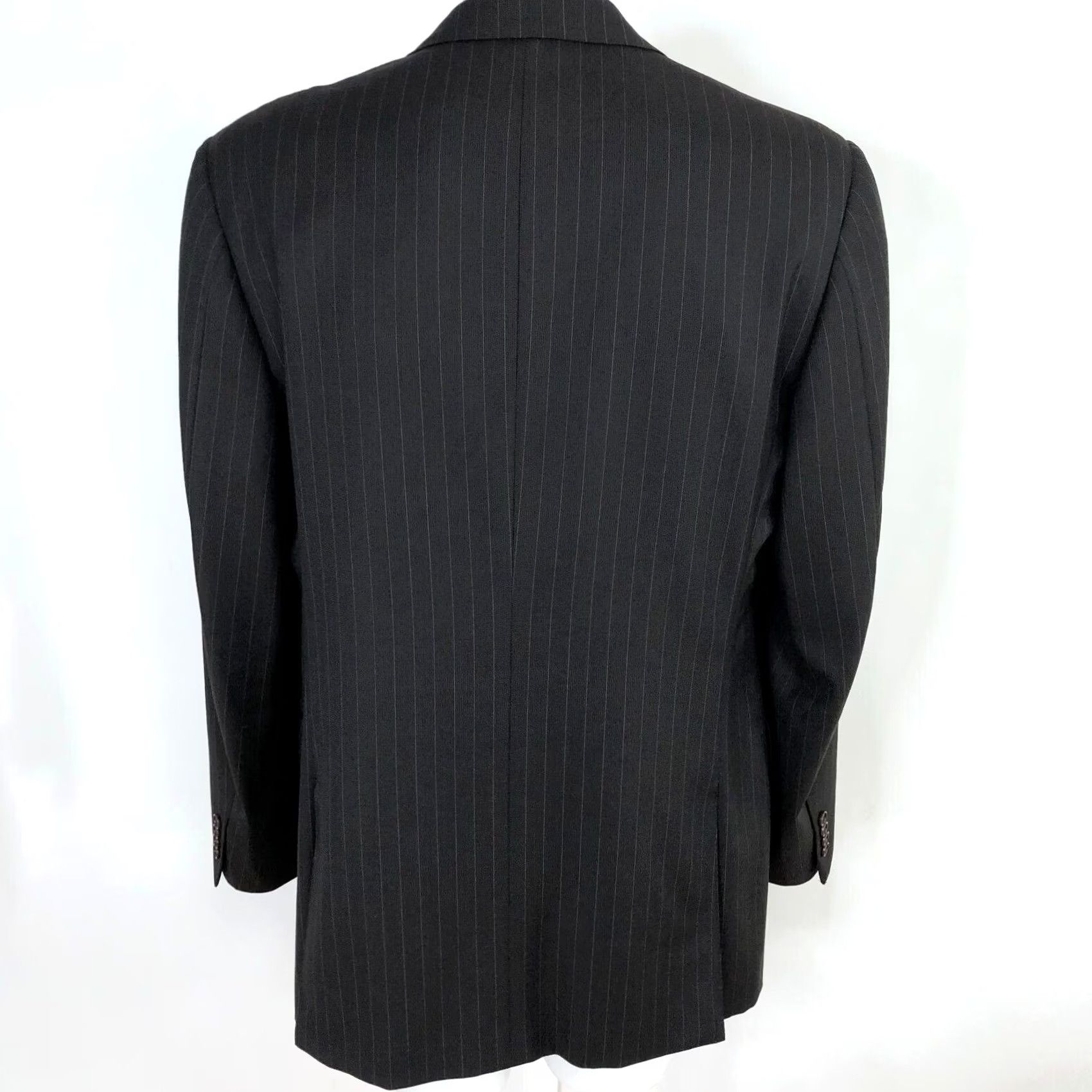 Canali Canali Men's Dark Brown Striped 100% Wool Suit Sport Coat Jacket EUR 52 Size 42R - 3 Thumbnail
