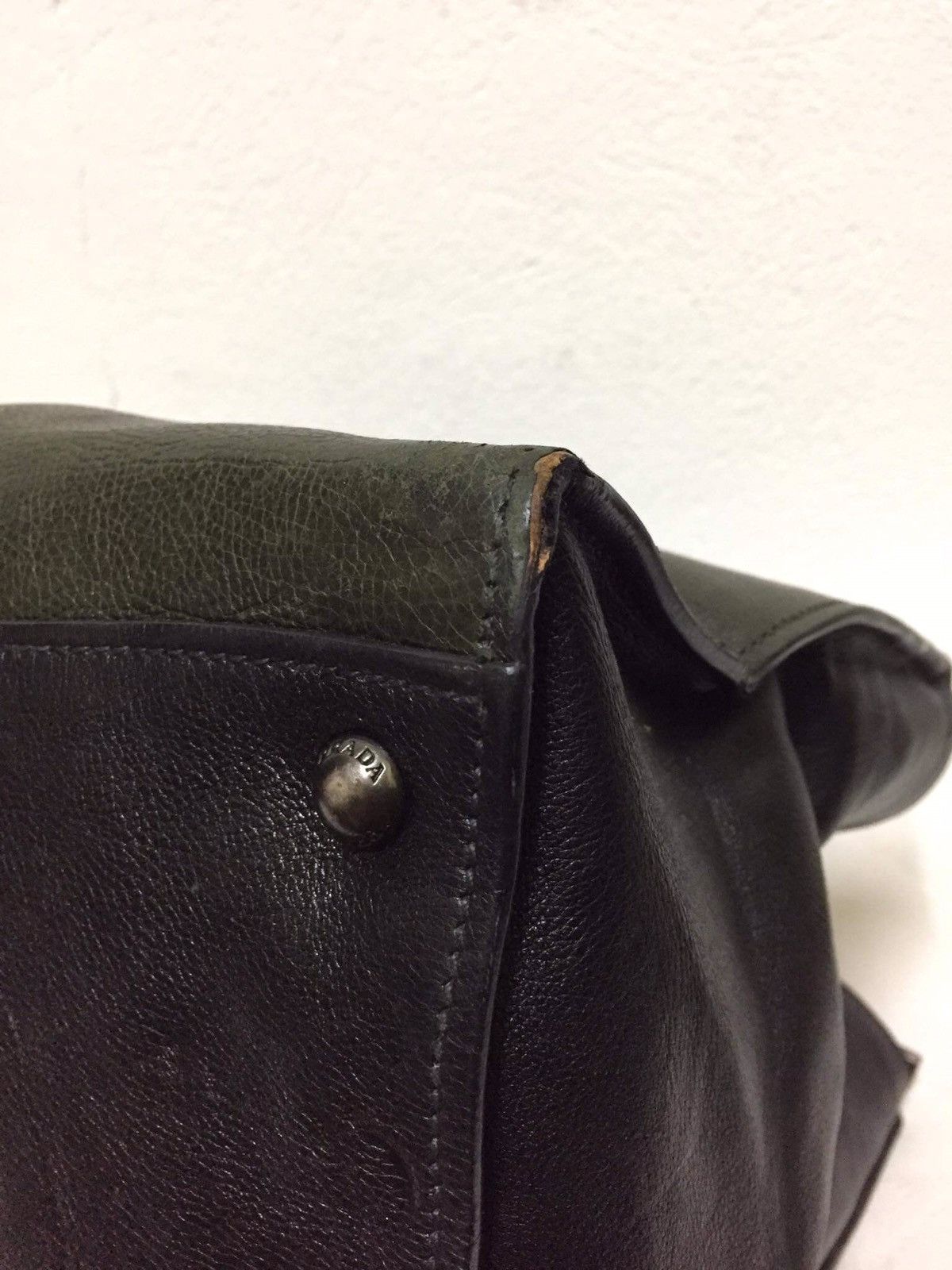 Prada PRADA Green Black Leather 2Way Shoulder Cross Body Bag Size ONE SIZE - 14 Thumbnail