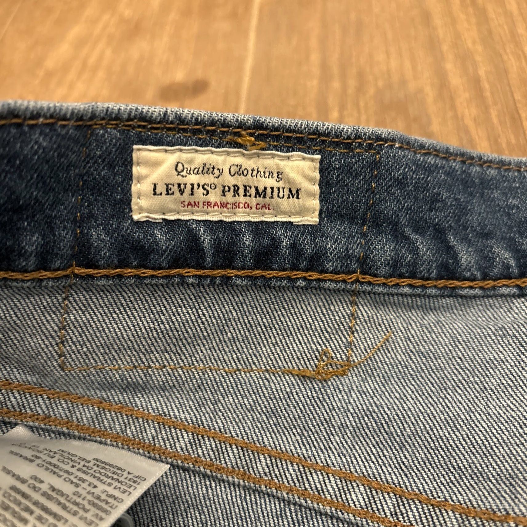 Levi's Levi's 512 Slim Taper Jeans Men 31x32 Blue Denim Stretch Distressed Mid Rise 5-Pocket Denim Mens Size US 31 - 7 Thumbnail
