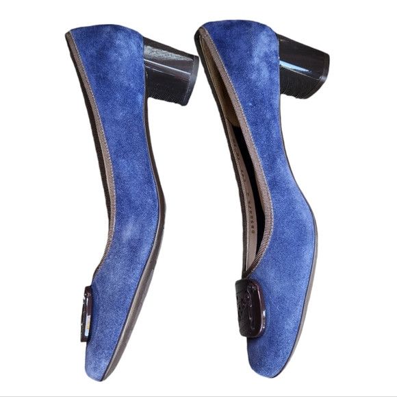 Salvatore Ferragamo suede heel shoes size 10 2A blue