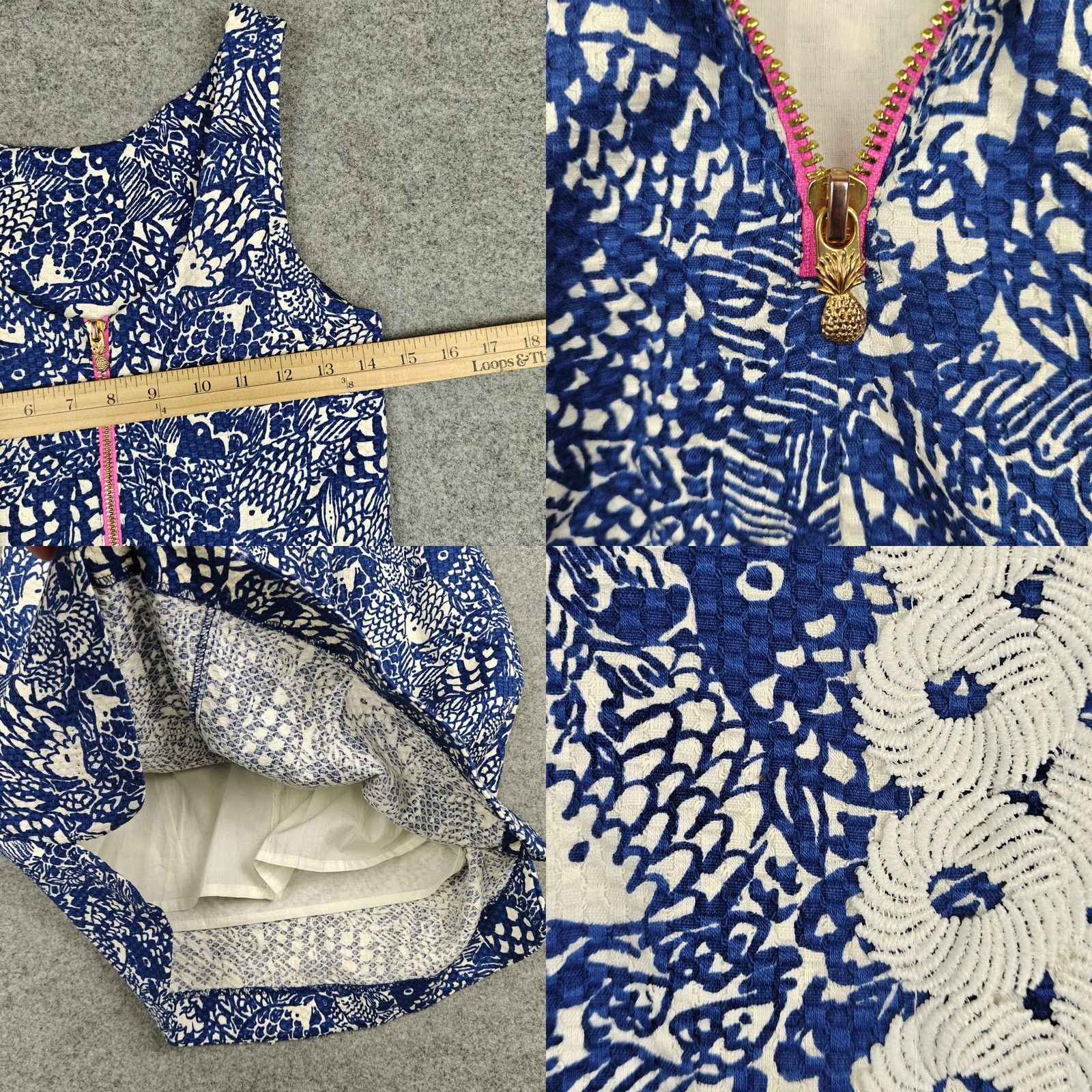 Lilly Pulitzer Lilly Pulitzer Dress Womens 2 Blue Floral Jacquard Embroidered Shift Mini Size XS / US 0-2 / IT 36-38 - 8 Thumbnail