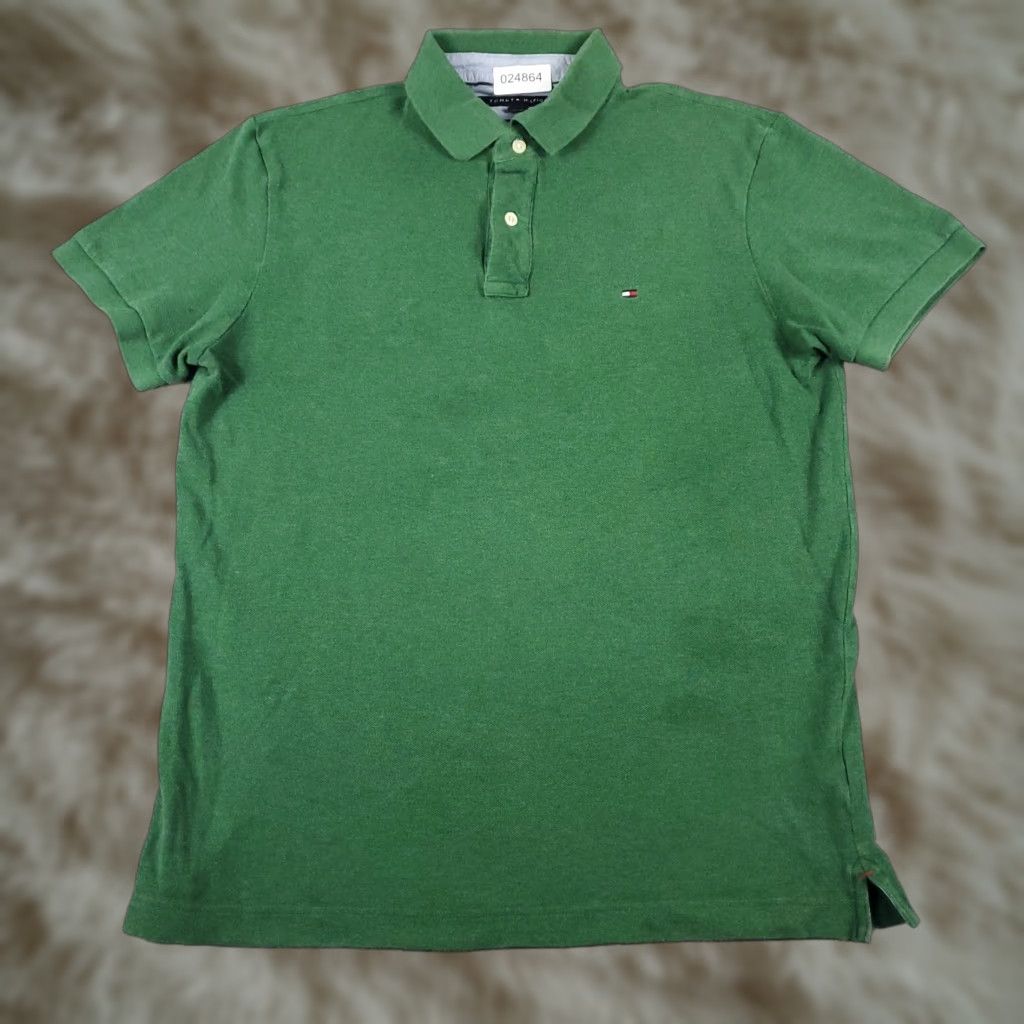 Tommy Hilfiger Tommy Hilfiger Polo Shirt Casual Green Custom Fit Large Mens Short Sleeve Size US L / EU 52-54 / 3 - 1 Thumbnail