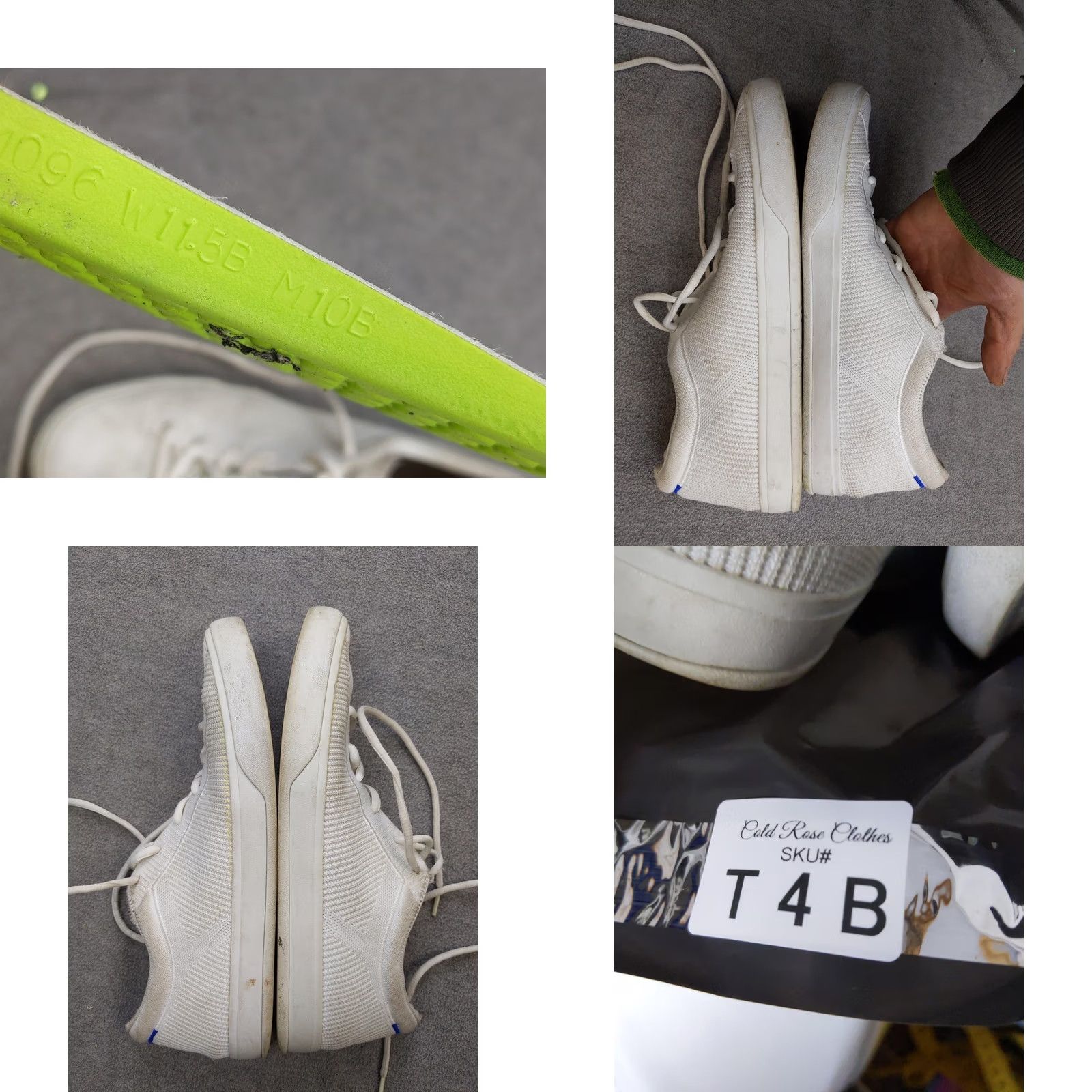 Rothy's Rothy's Women’s White Knit Lace Up Low Top Sneaker - Size 11.5 B - Walking, Lightweight, Breathable Size XL / US 12-14 / IT 48-50 - 8 Thumbnail
