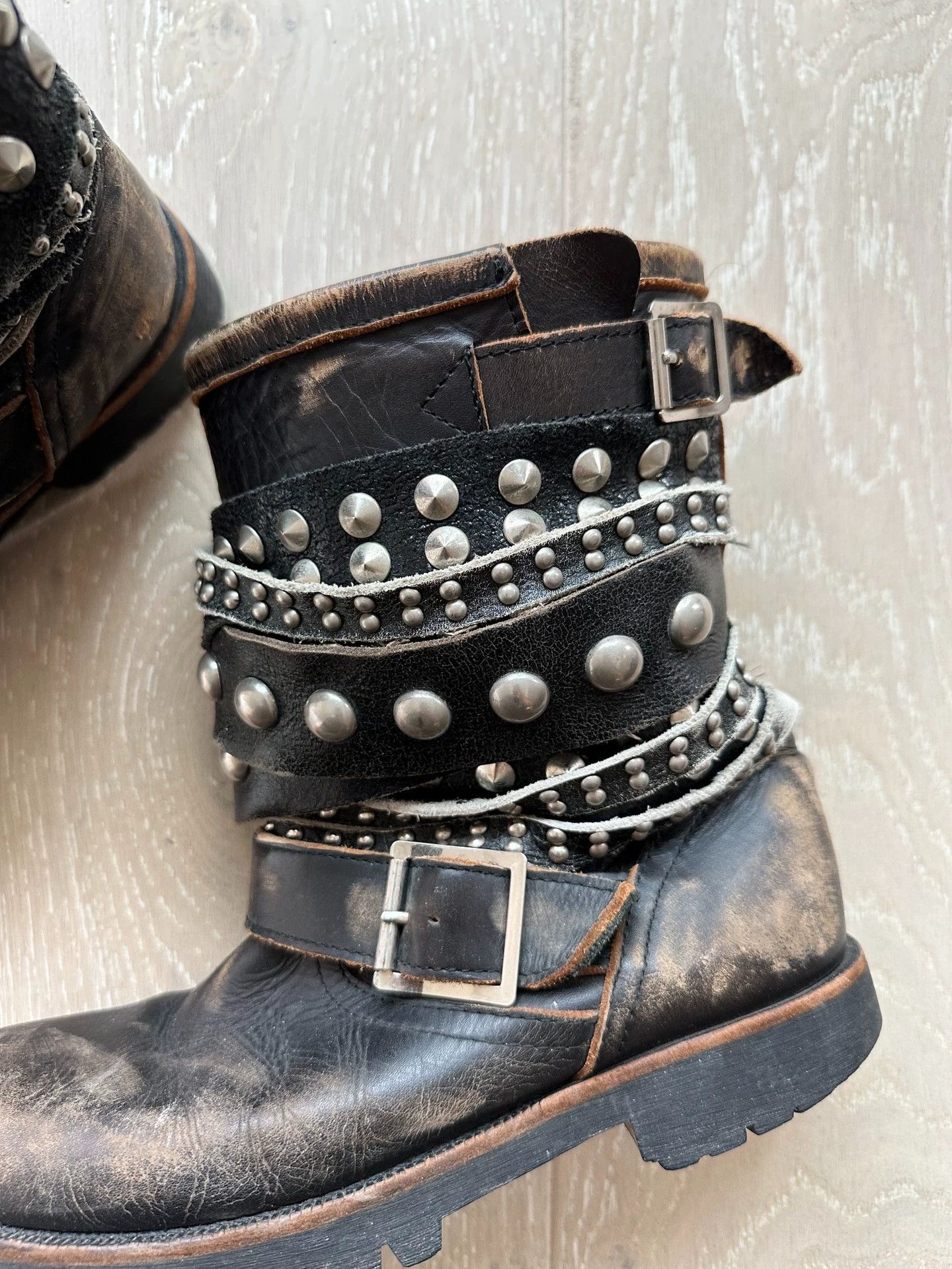 Comme des Garcons CDG Tao Rivet Wrap Distressed Boots XS (37-38) Size US 7 / IT 37 - 5 Thumbnail