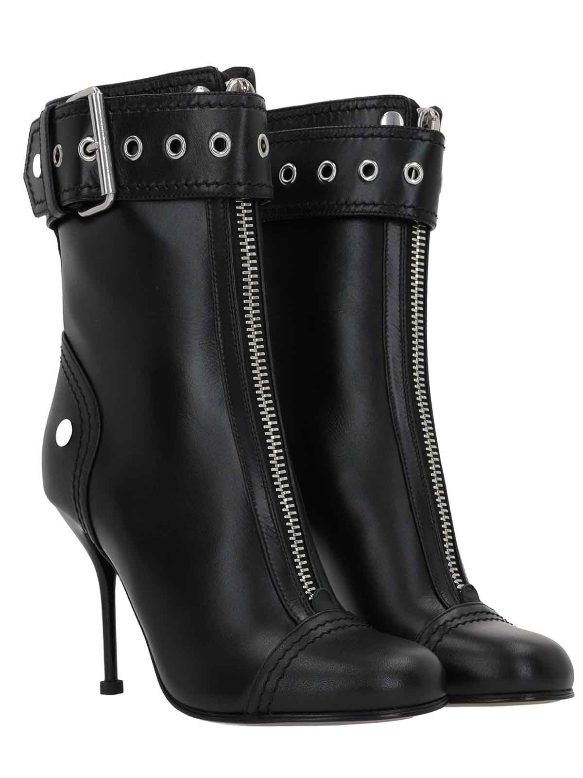 Alexander McQueen o1y0225 Ankle Boots in Black Size US 8.5 / IT 38.5 - 2 Thumbnail