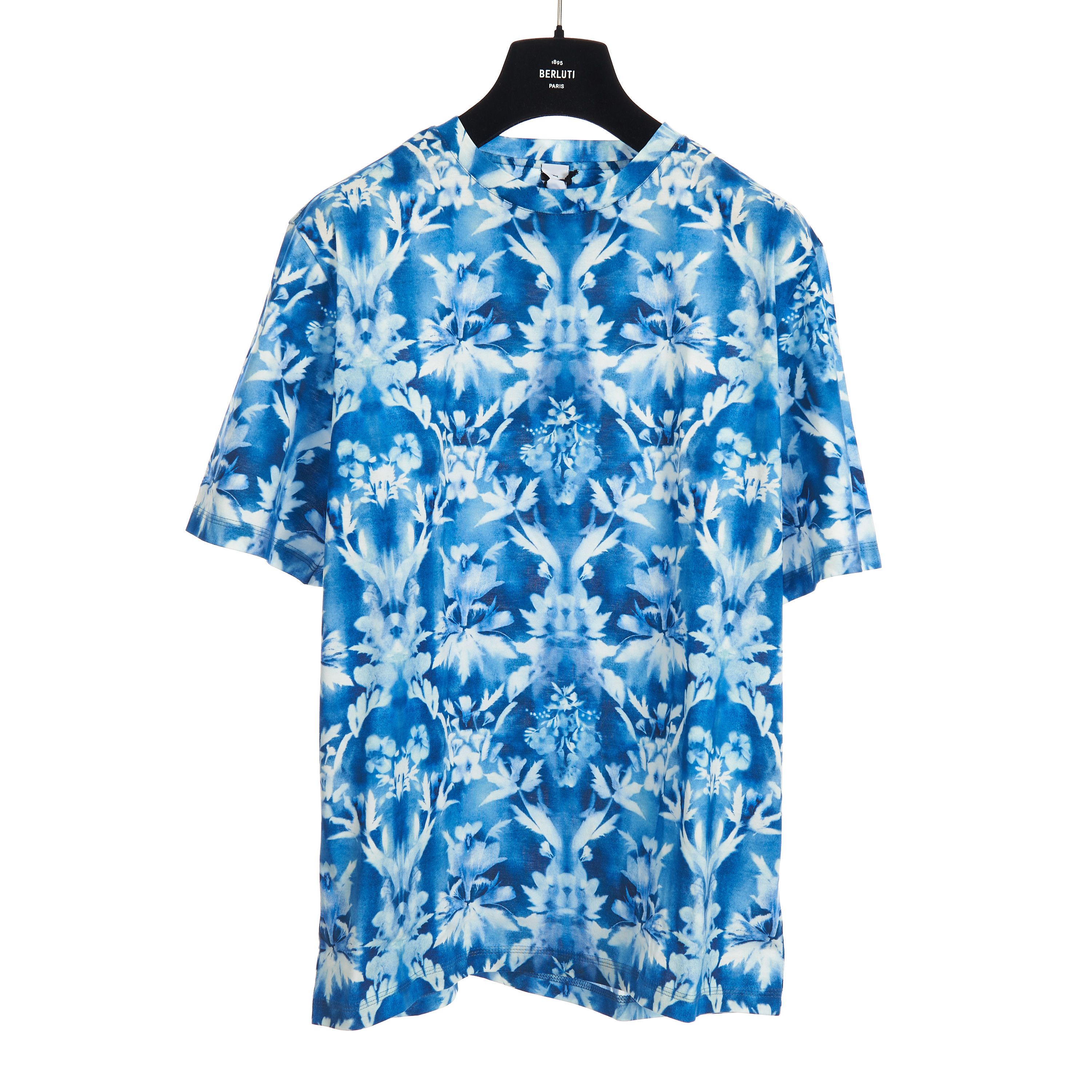 Berluti Indigo Blue Printed T-Shirt Size US XXL / EU 58 / 5 - 1 Thumbnail