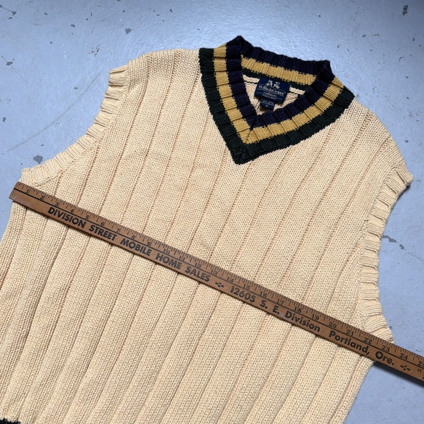 Vintage VINTAGE Willis & Geiger Knit Sweater Vest XL Cotton Tennis Preppy Size US XL / EU 56 / 4 - 2 Thumbnail