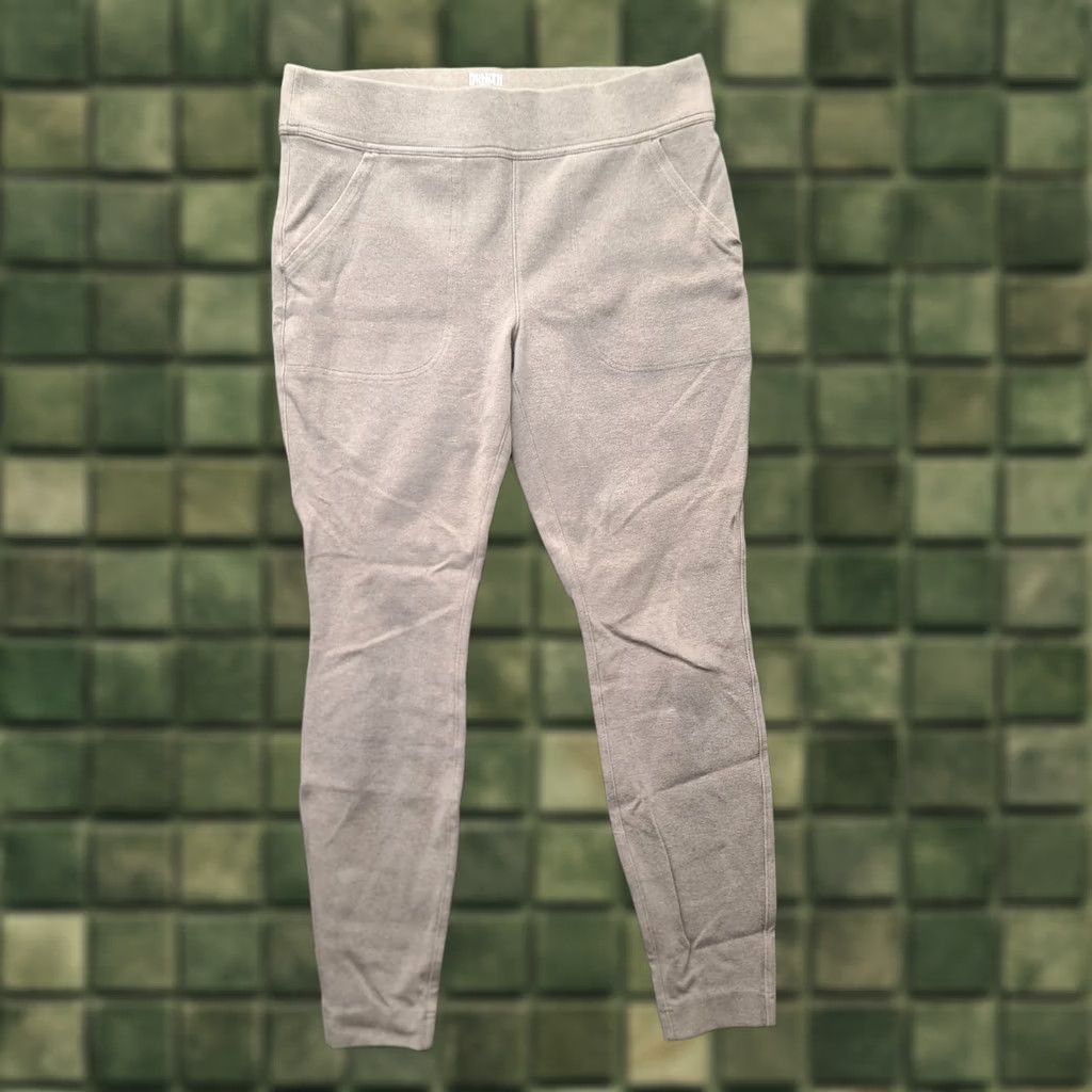 Vintage Duluth Leggings Womens M 29x28 Regular High Rise Ankle Stretch Moisture Wicking Pockets Beige Cotton Spandex Size 32" / US 10 / IT 46 - 1 Thumbnail