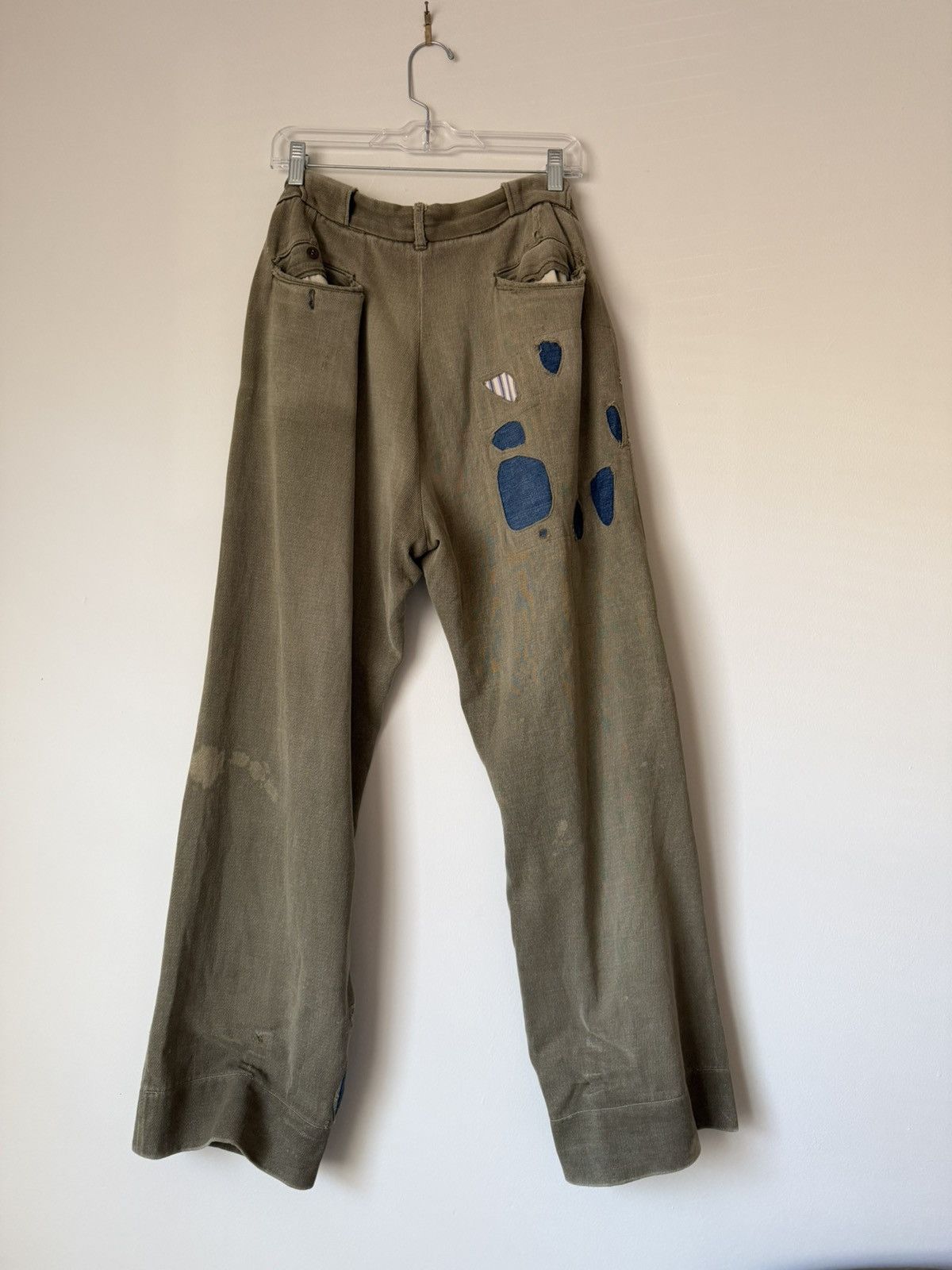 Vintage Vintage 50s Distressed Ribbed Whipcord Pants 29x29 Size US 29 - 3 Thumbnail
