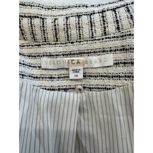 Veronica Beard Veronica Beard Hosanna Tweed Striped Blazer in Black/White S Size XL / US 12-14 / IT 48-50 - 6 Thumbnail