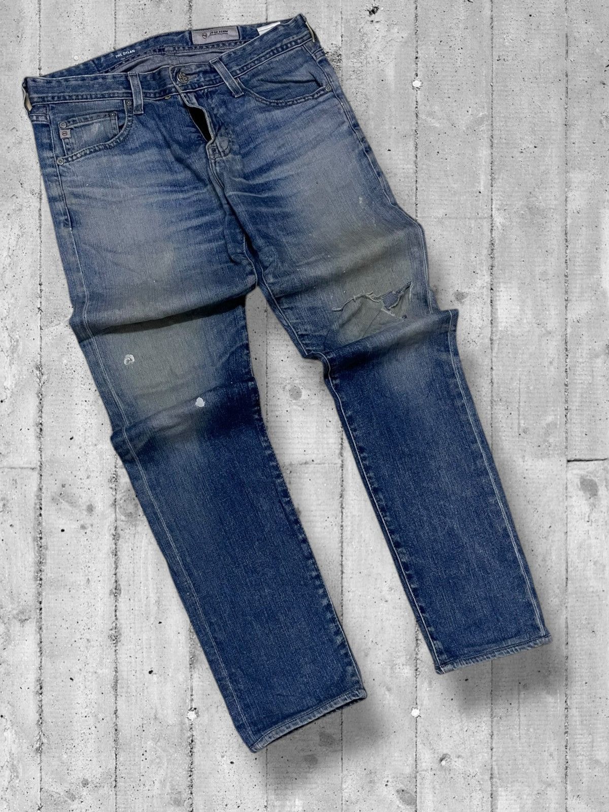 Designer × Other Vintge Designer Adriano Goldschimied Distressed Splash Denim Size US 31 - 2 Thumbnail
