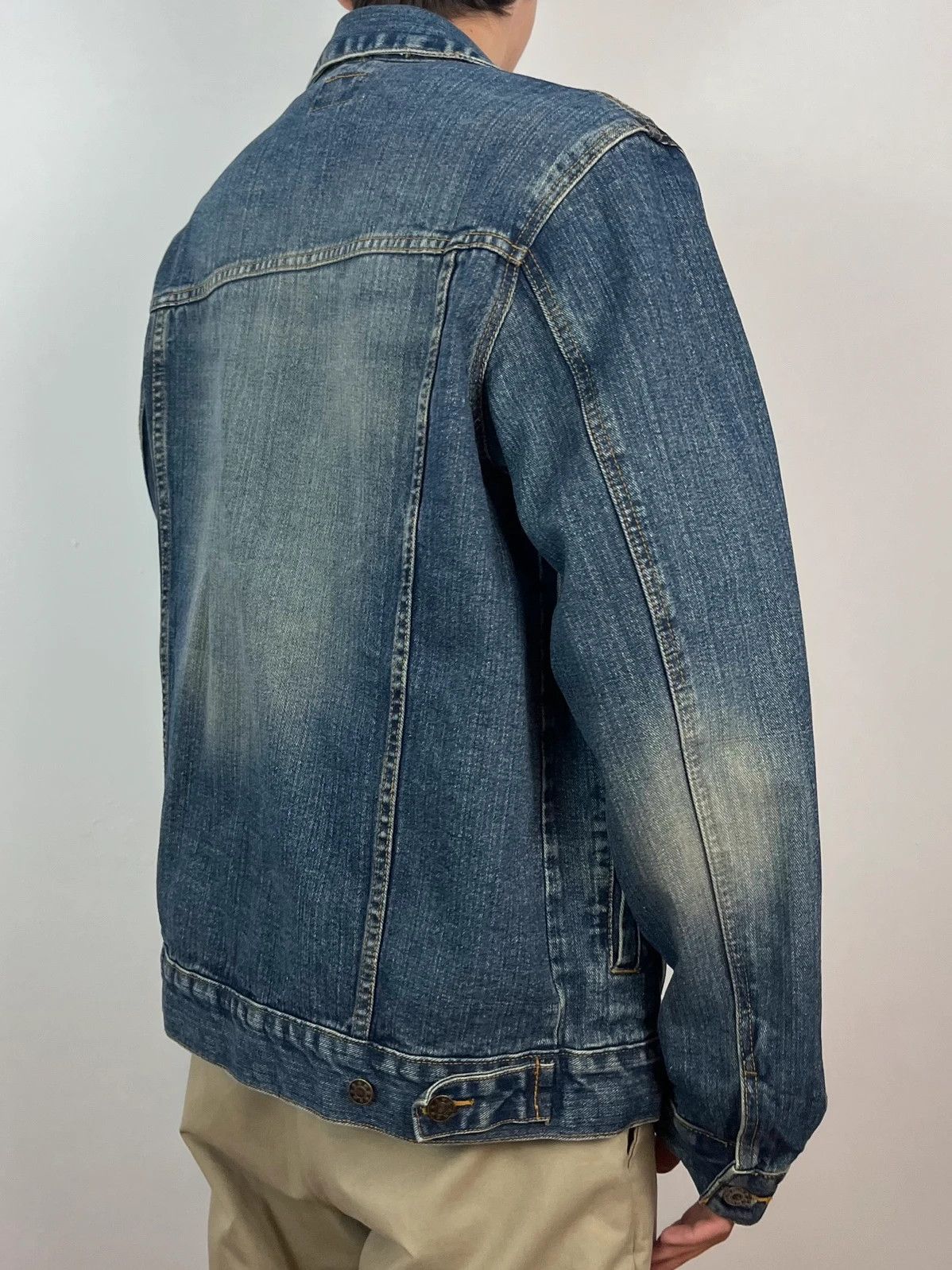 Vintage Vintage 90s Men’s Denim Jacket Faded Washed Jeans Size US L / EU 52-54 / 3 - 4 Thumbnail