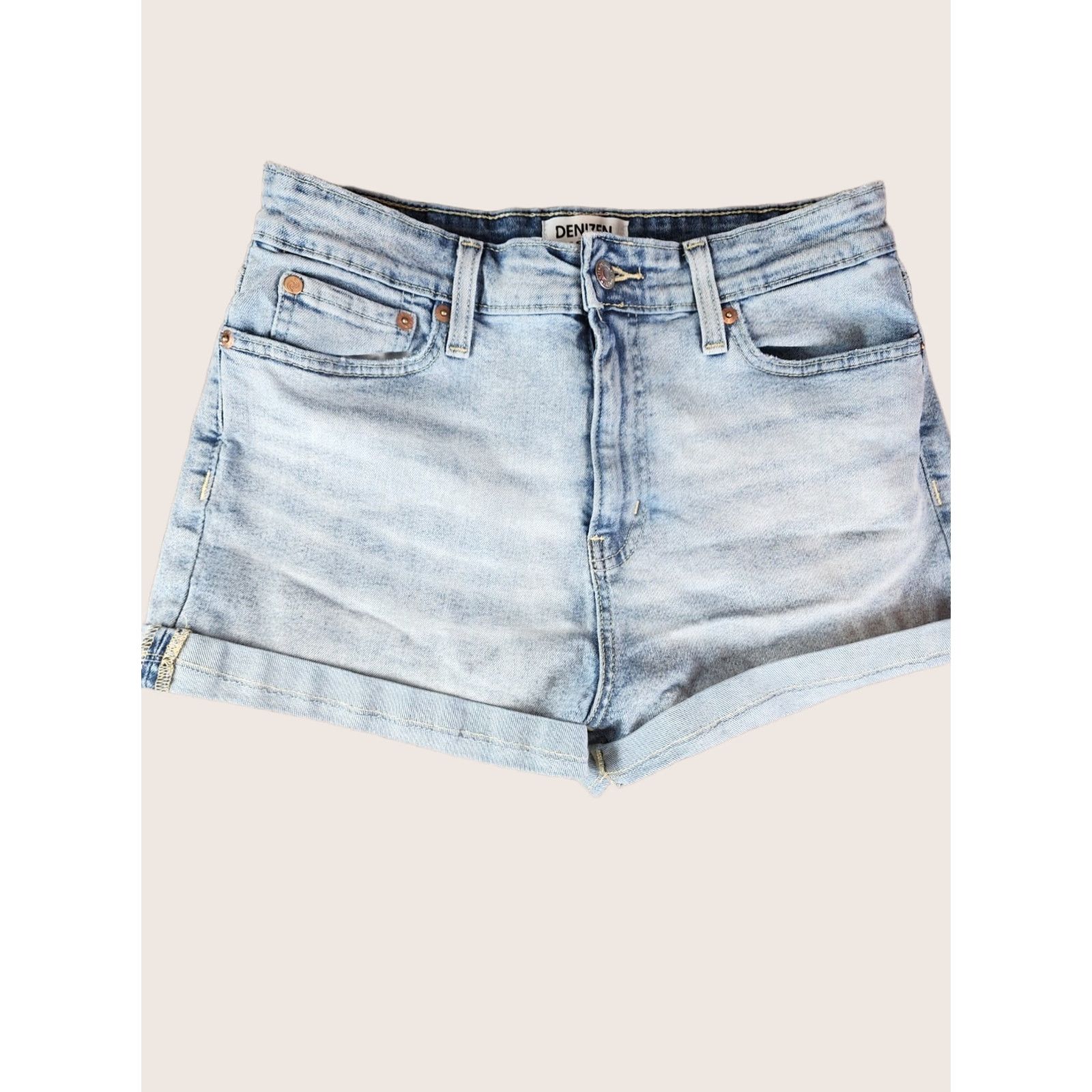 Levi's VINTAGE? No. Levi's Denizen? Levis Denizen Mom Jean Shorts Womens 29 Blue Denim Casual Grunge Faded Size 29" - 1 Thumbnail