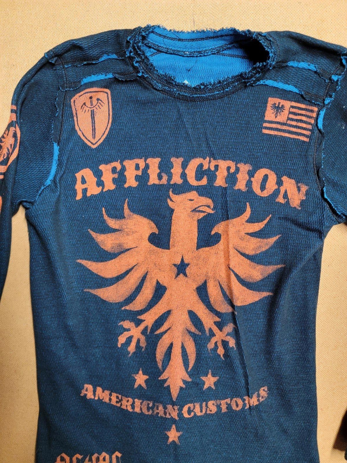 Affliction y2k Affliction Thermal Shirt Reversible Cross Skull Sz M Size US M / EU 48-50 / 2 - 8 Thumbnail