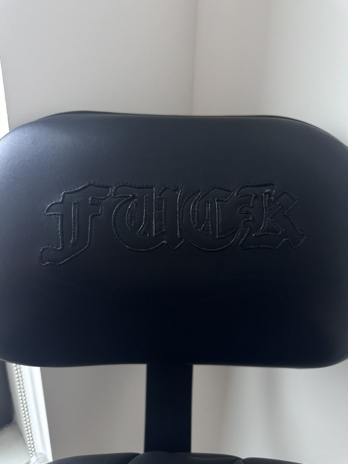 Chrome Hearts CHROME HEARTS ‘ FUCK ‘ & WEB LEATHER CHAIR ! Size ONE SIZE - 5 Thumbnail
