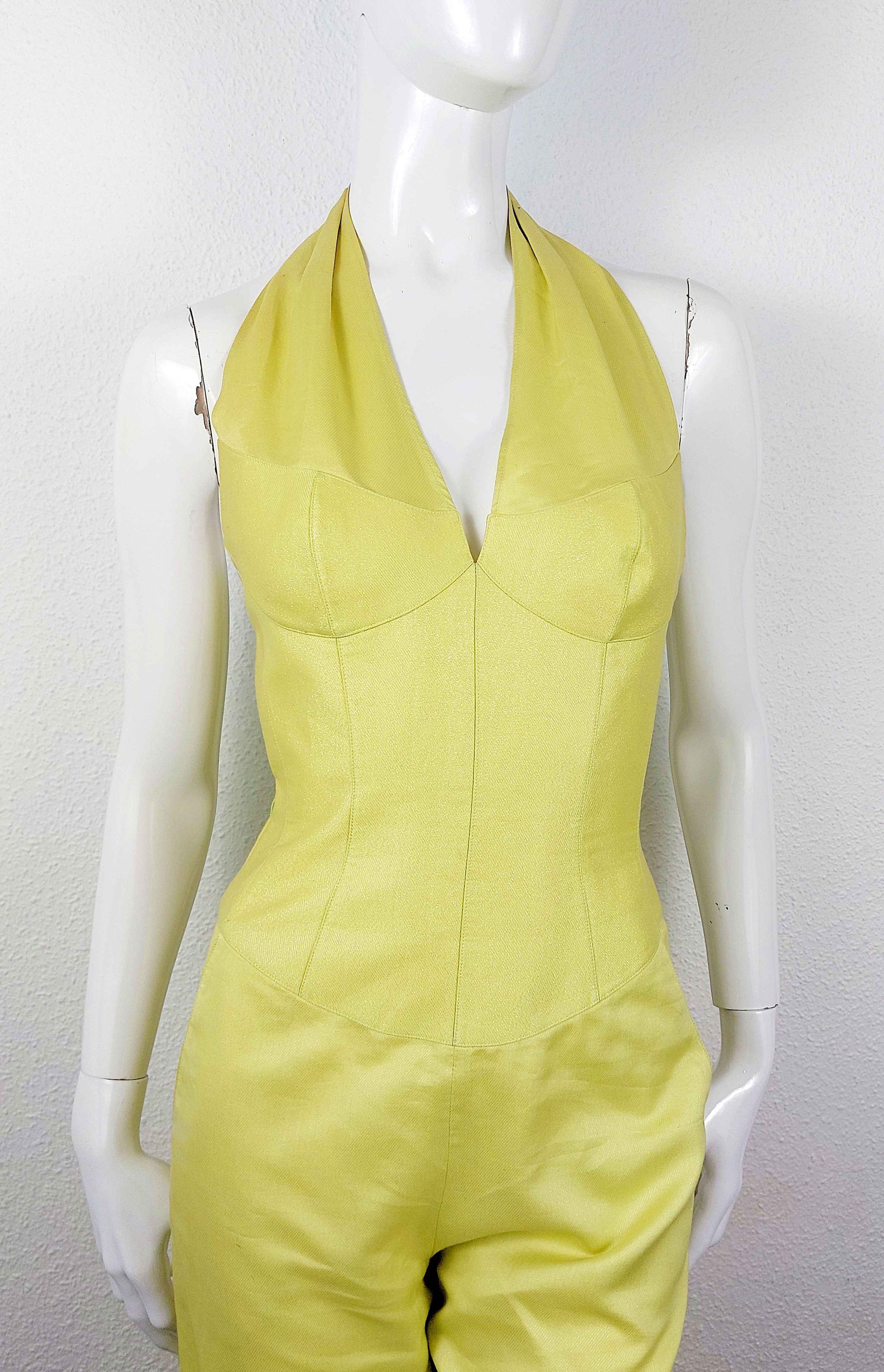 Thierry Mugler Thierry Mugler Couture 1990S Metallic Corset Jumpsuit Gown Size XS / US 0-2 / IT 36-38 - 3 Thumbnail