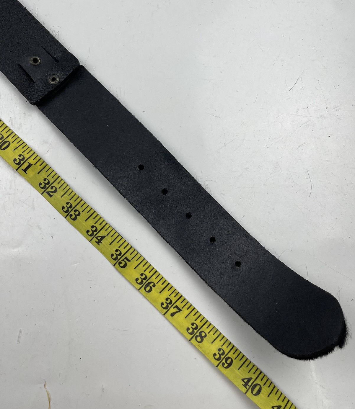 Japanese Brand very rare studded leather belt with fur tc34 Size 36 - 4 Thumbnail