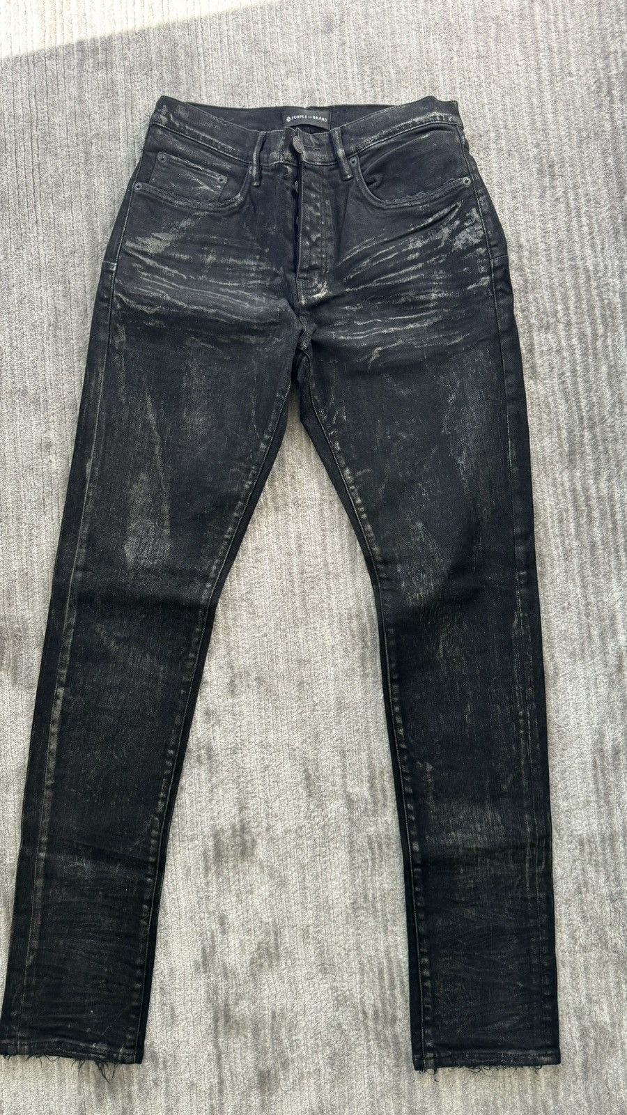 Black Denim Pants Foil Overlay