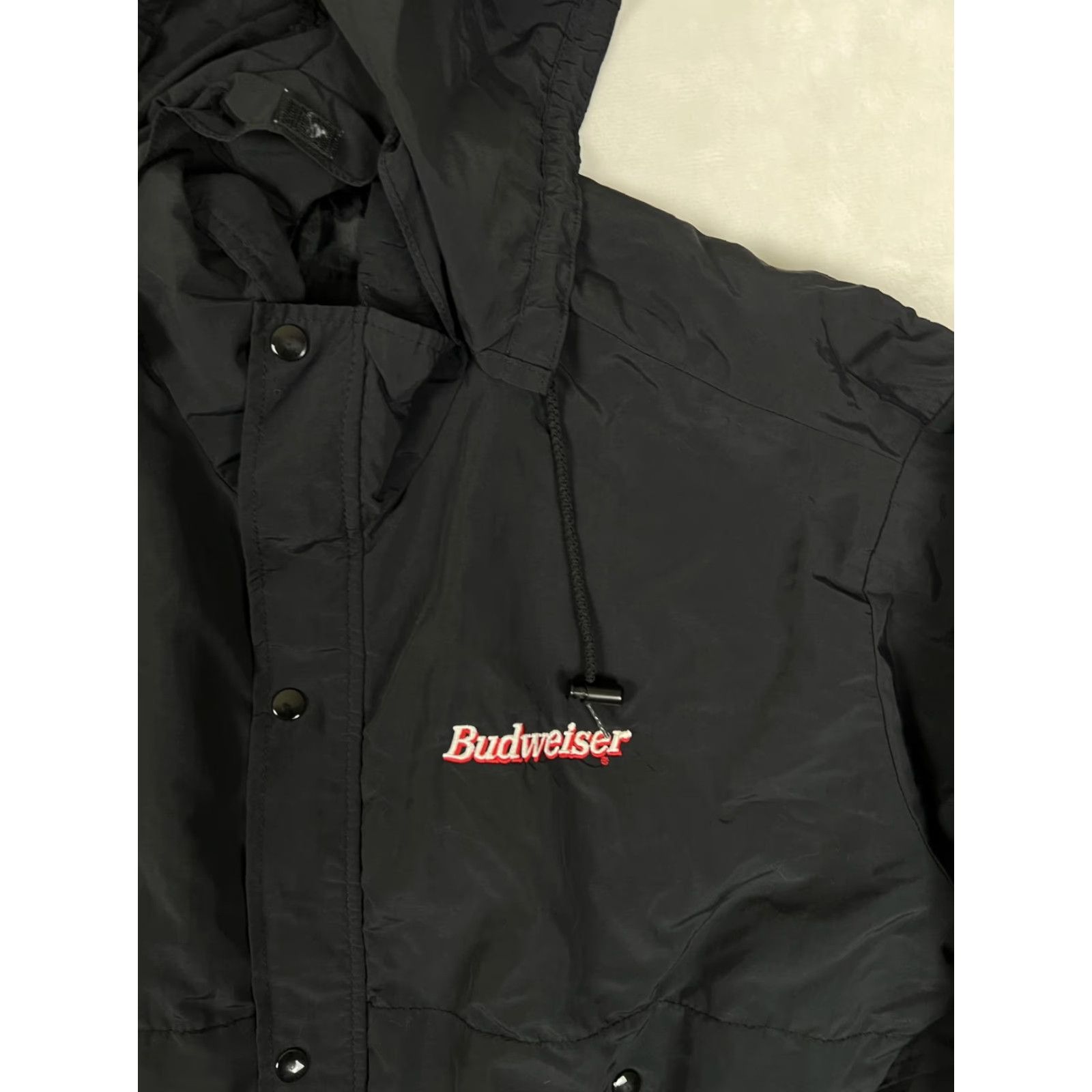 Budweiser VINTAGE Budweiser Jacket Mens 2XL Black Hooded Insulated Parka USA Made 90s Shirt? Size US XXL / EU 58 / 5 - 3 Thumbnail