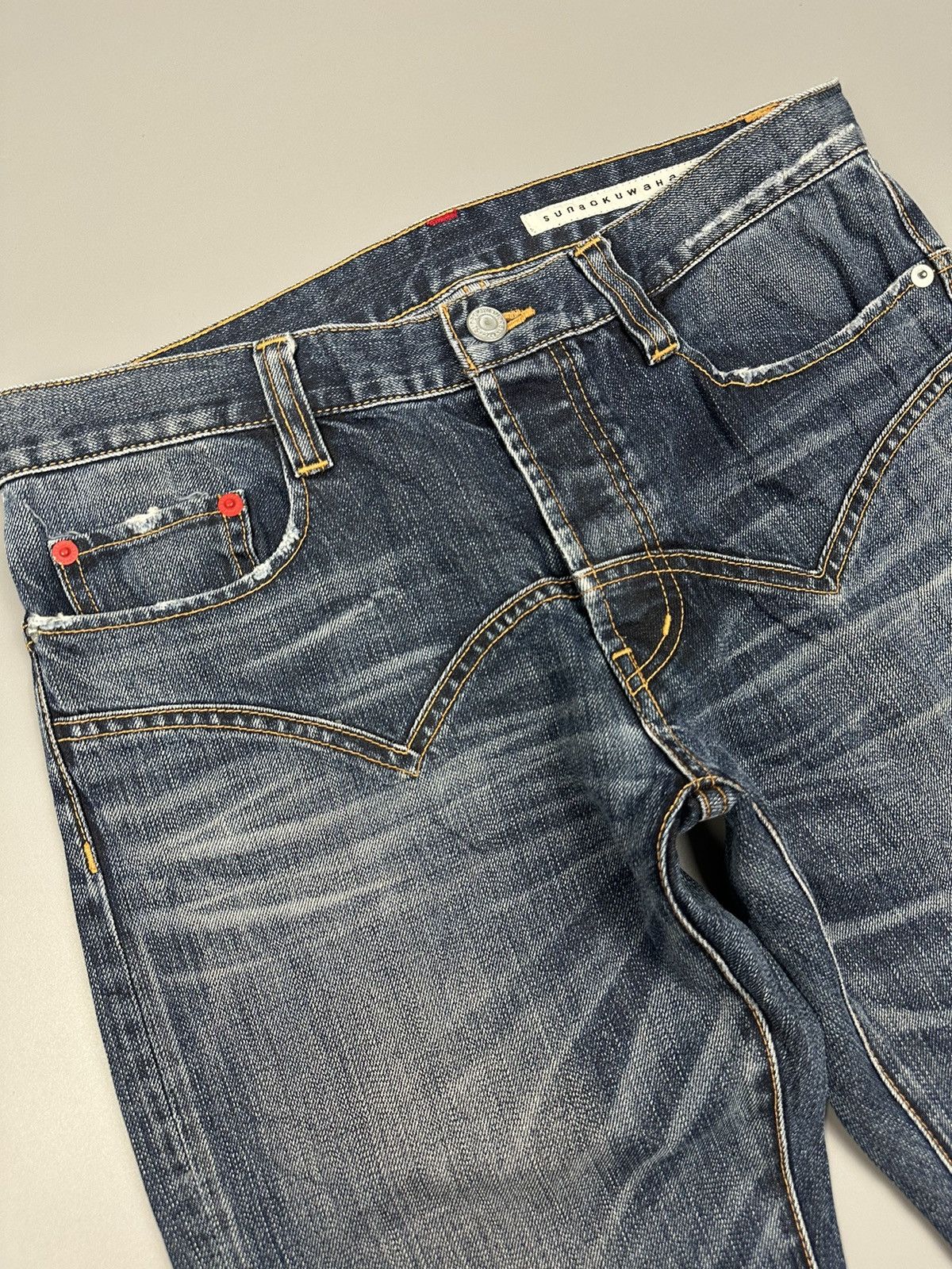 Issey Miyake × Japanese Brand Distressed Sunao Kuwahara Sashiko Boro Denim Size US 31 - 9 Thumbnail