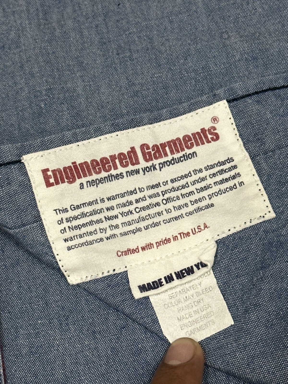 Engineered Garments Engineered Garments Work Shirt In Indigo Cotton Chambray Size US M / EU 48-50 / 2 - 10 Thumbnail