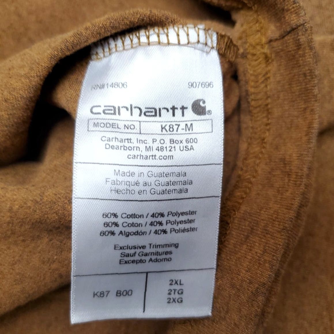 Carhartt VINTAGE Carhartt Shirt Mens XXL Brown Loose Fit Short Sleeve Crewneck Pocket Work TEE Size US XXL / EU 58 / 5 - 4 Thumbnail