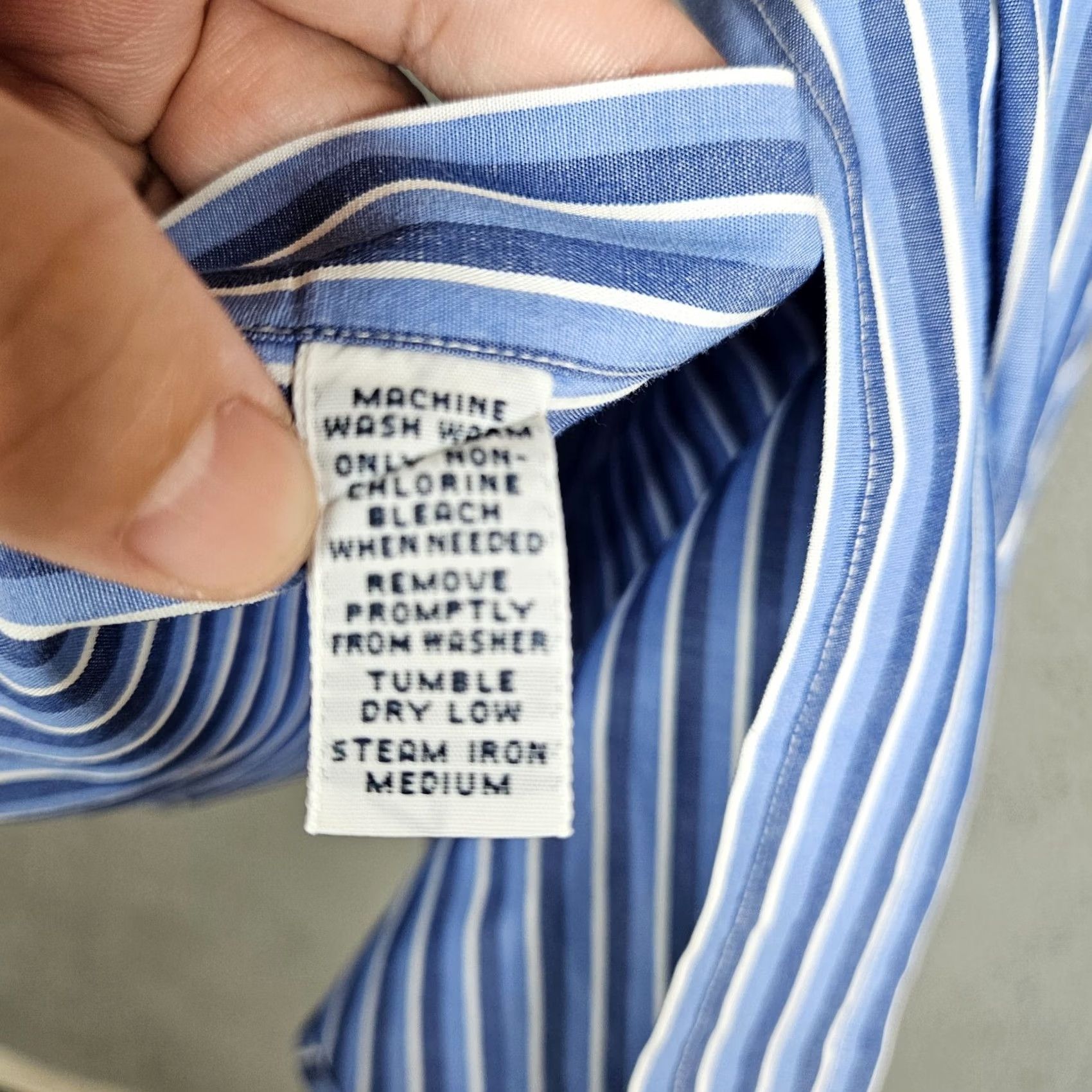 Ralph Lauren Ralph Lauren Men’s Button-Up Shirt 15 Blue 100% Cotton Long Sleeve Regular Fit Collared Stripe Vintage No N/A Sized Mens XS-XL Not Applicable Size US M / EU 48-50 / 2 - 8 Thumbnail