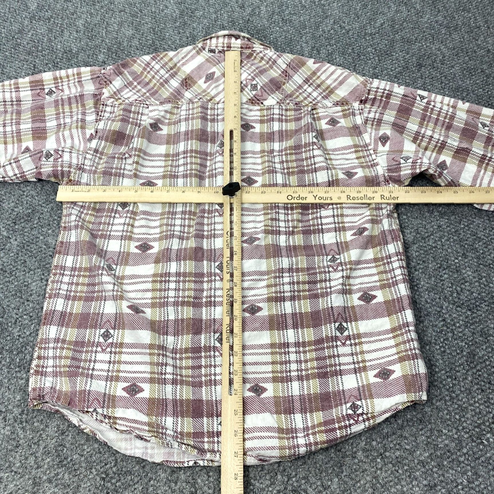 Vintage Impact Shirt Mens M Burgundy Plaid Western Pearl Snap Long Sleeve Aztec Cotton Pockets Button-Up - Collared - Vintage No - Red Size US M / EU 48-50 / 2 - 6 Thumbnail