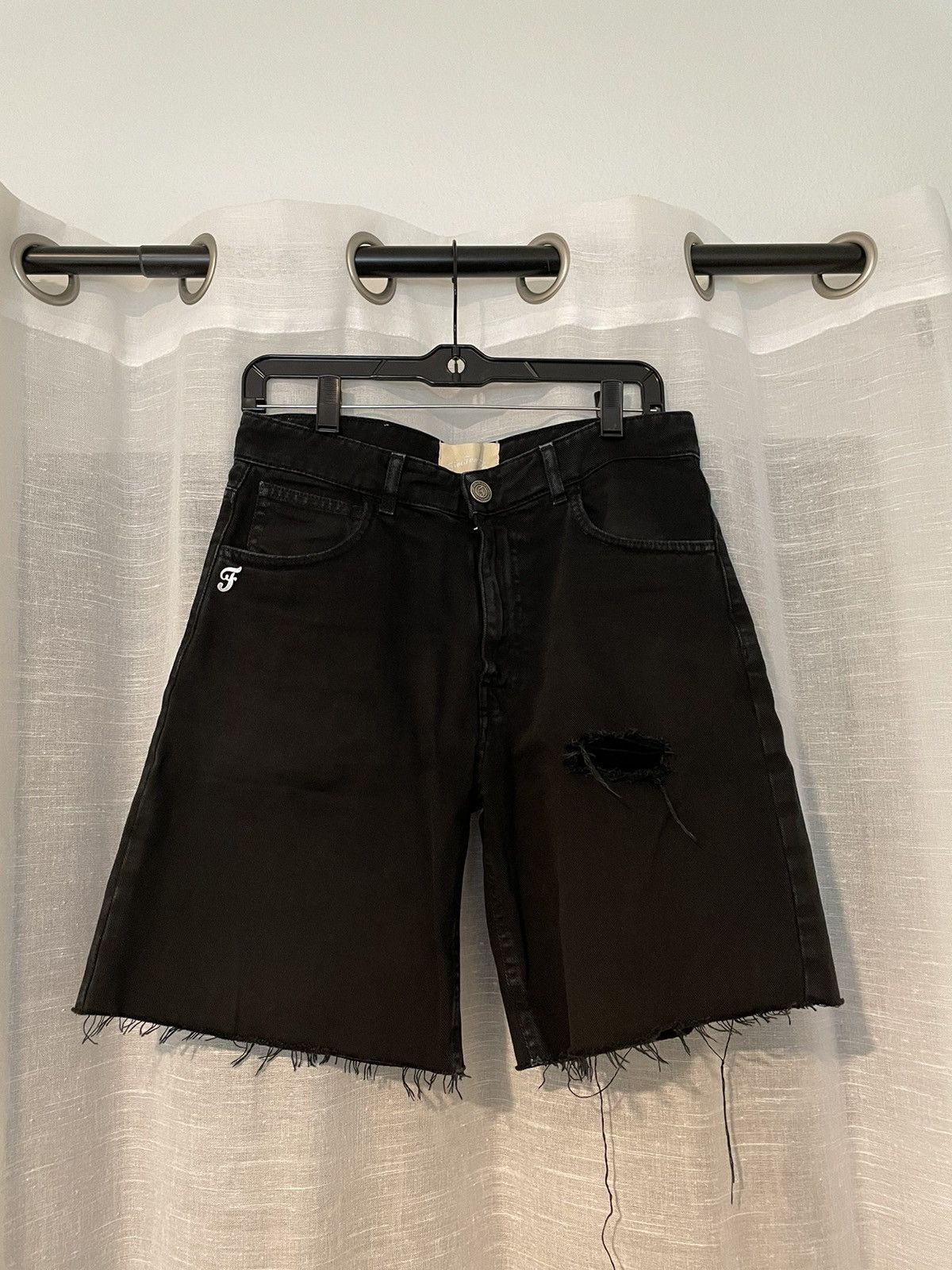 Image of Fortino Made In Italy Five Four Five Jorts in Black, Men's (Size 30)