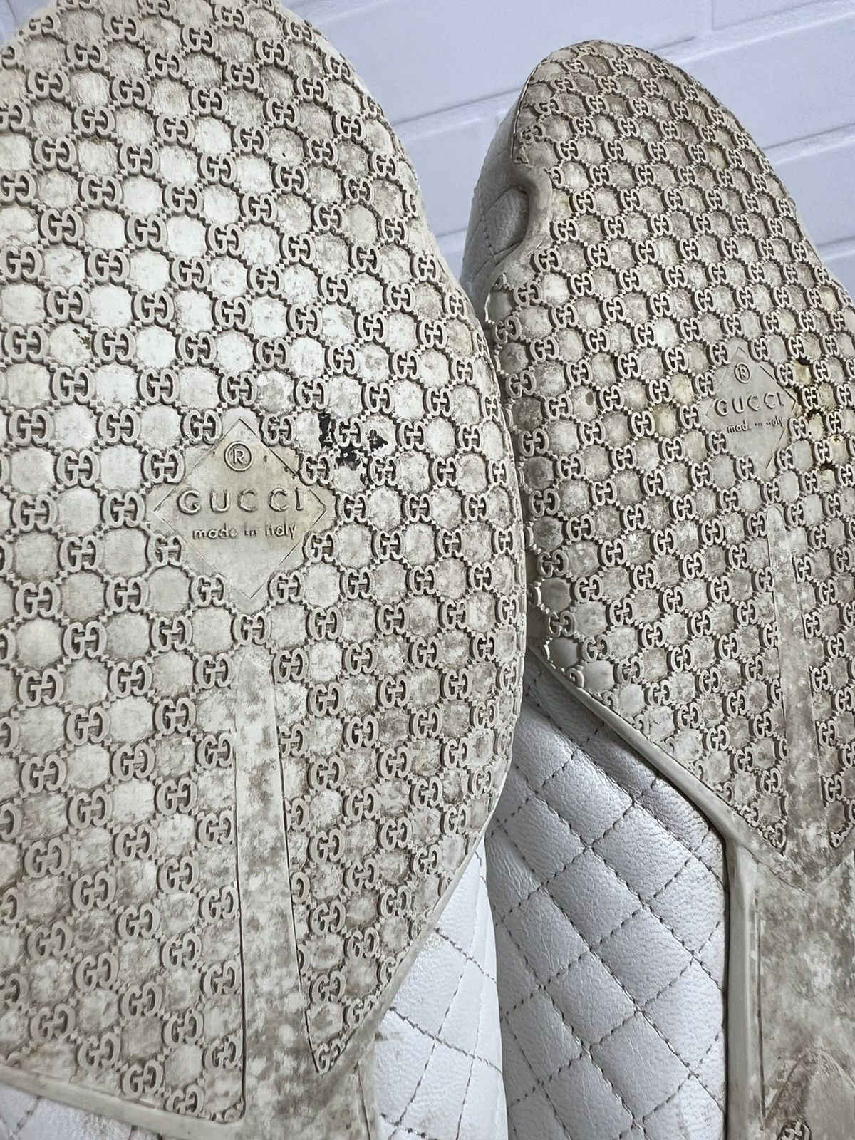 Gucci Gucci Leather Sneakers White Size 37 Size US 7 / IT 37 - 8 Thumbnail