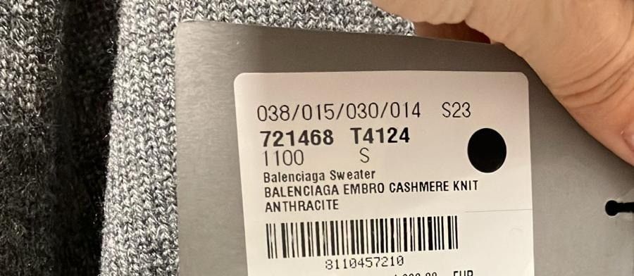 Balenciaga o1la1rc1a1124 Sweater in Anthracite Size US S / EU 44-46 / 1 - 7 Thumbnail
