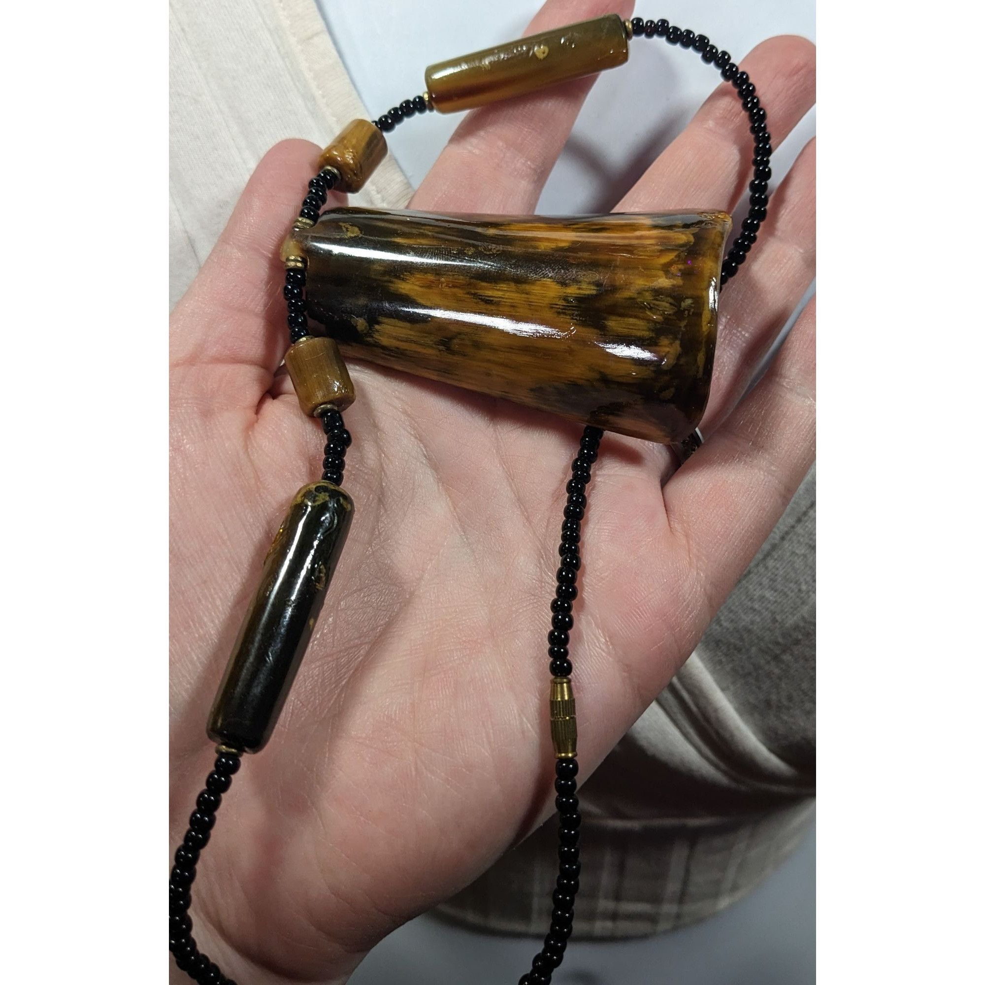 Other Vintage Rustic Beaded Pendant Statement Necklace Size ONE SIZE - 6 Thumbnail