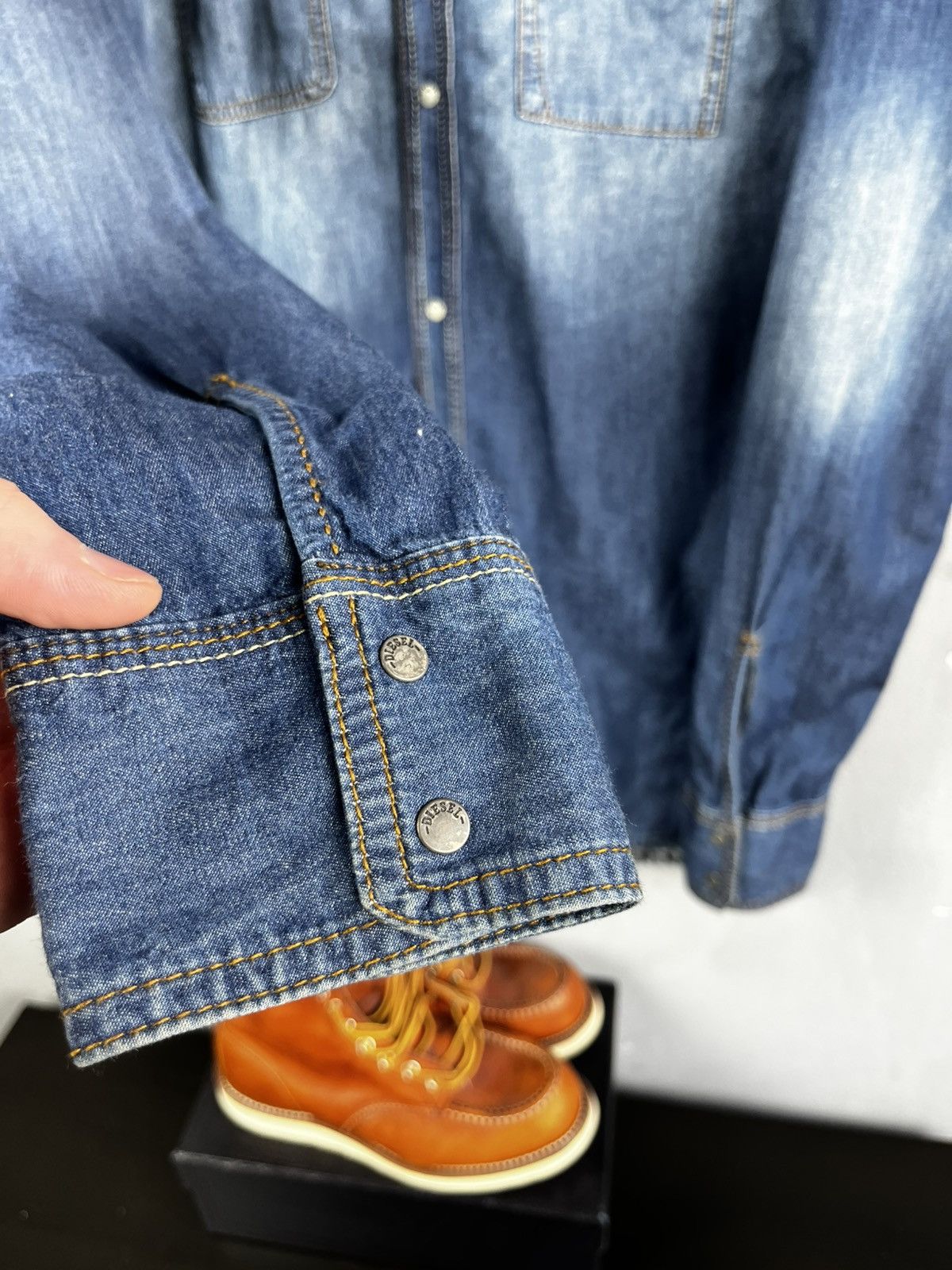 Diesel Diesel denim distressed shirt size xl Size US XL / EU 56 / 4 - 8 Thumbnail