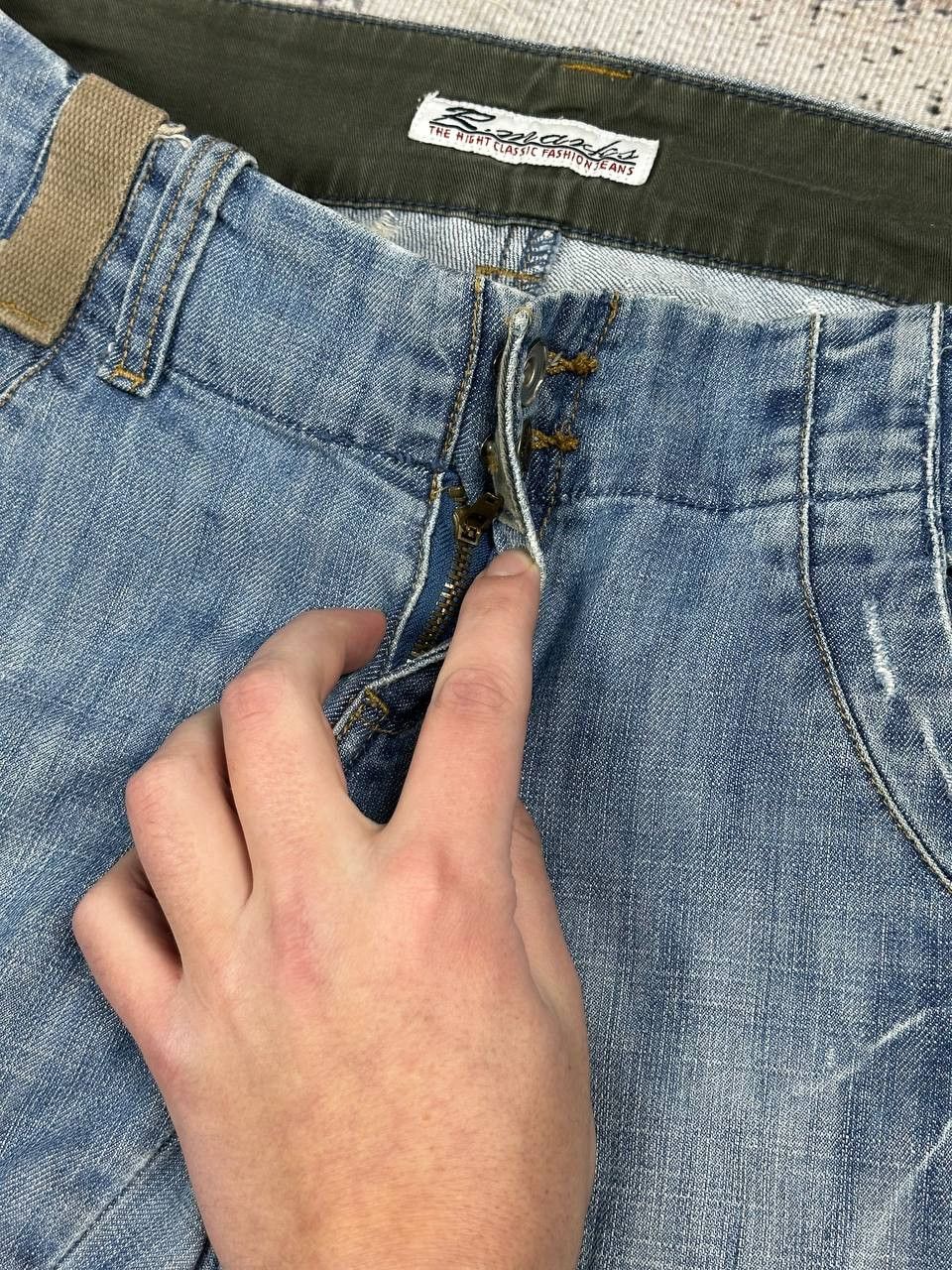 Japanese Brand Flare Cargo Avant Garde Vintage Grunge Opium Jeans Size US 34 / EU 50 - 8 Thumbnail
